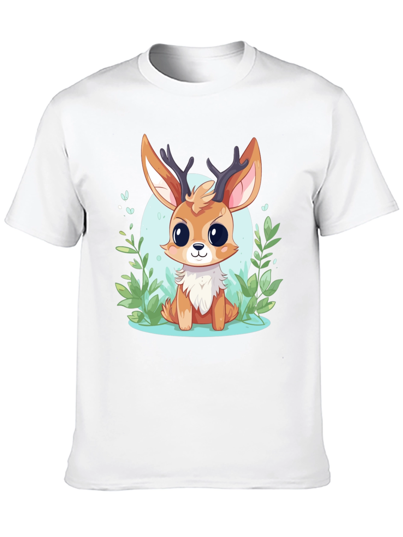 Cute Deer Cartoon Graphic T-Shirt