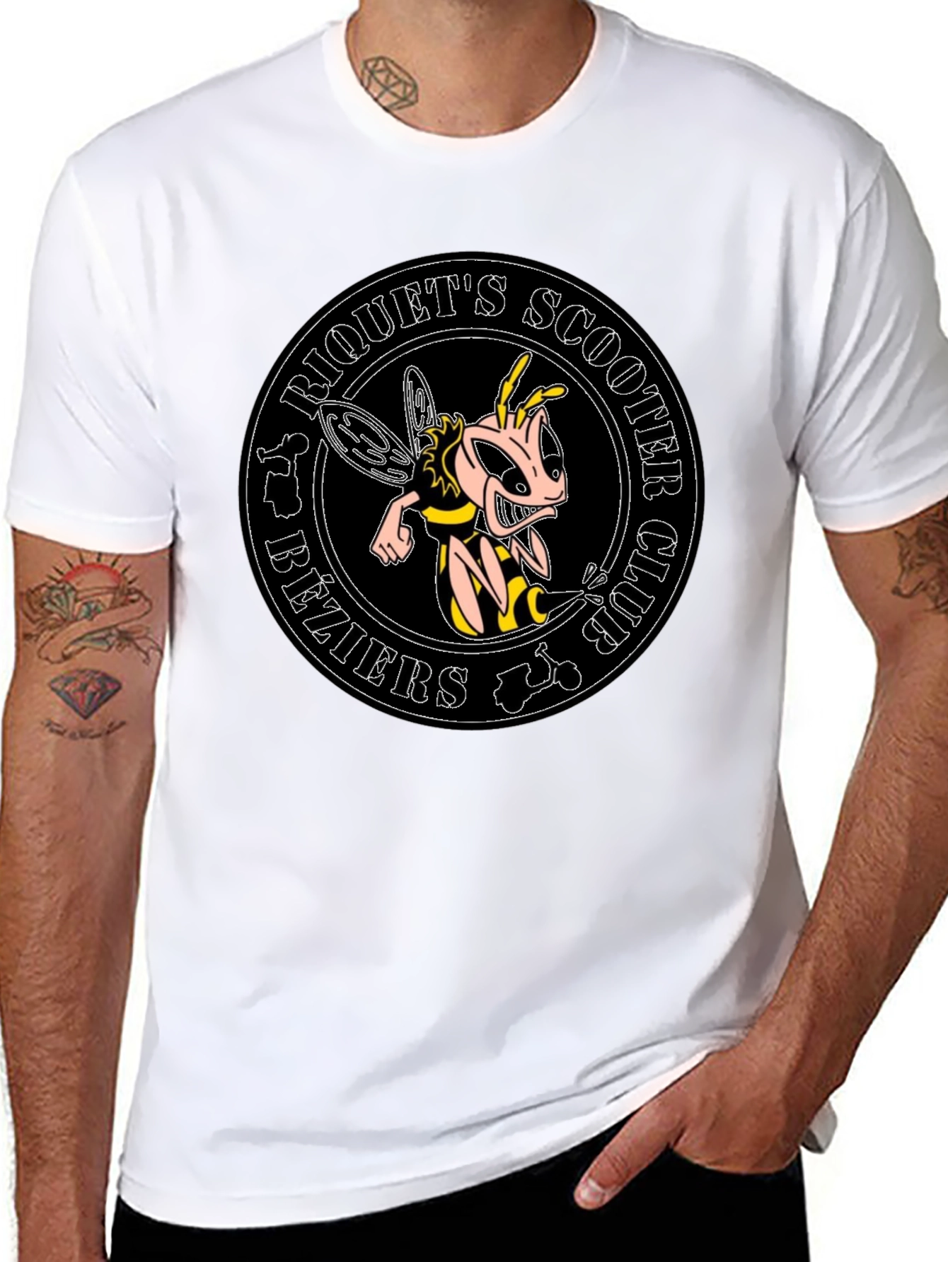 Riquets Scooter Club Bee Graphic Black T-Shirt