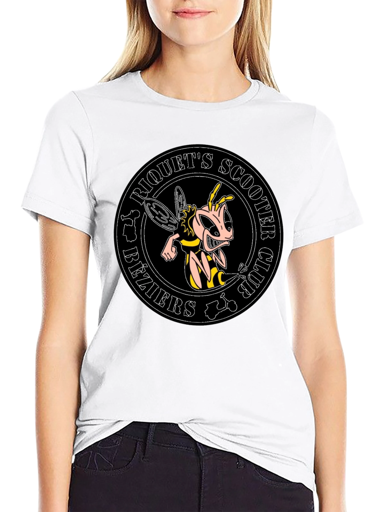 Riquets Scooter Club Bee Graphic Black T-Shirt