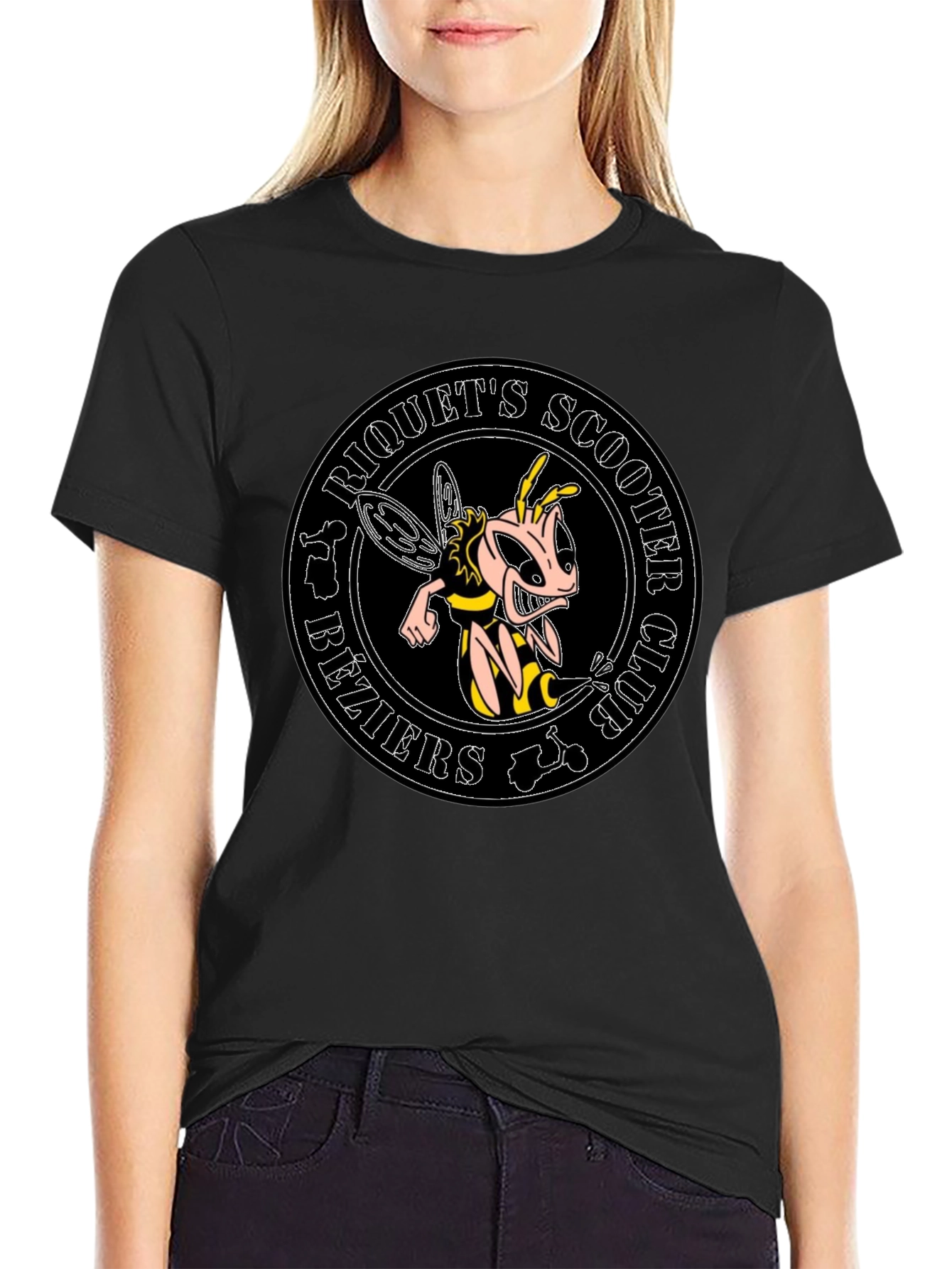 Riquets Scooter Club Bee Graphic Black T-Shirt