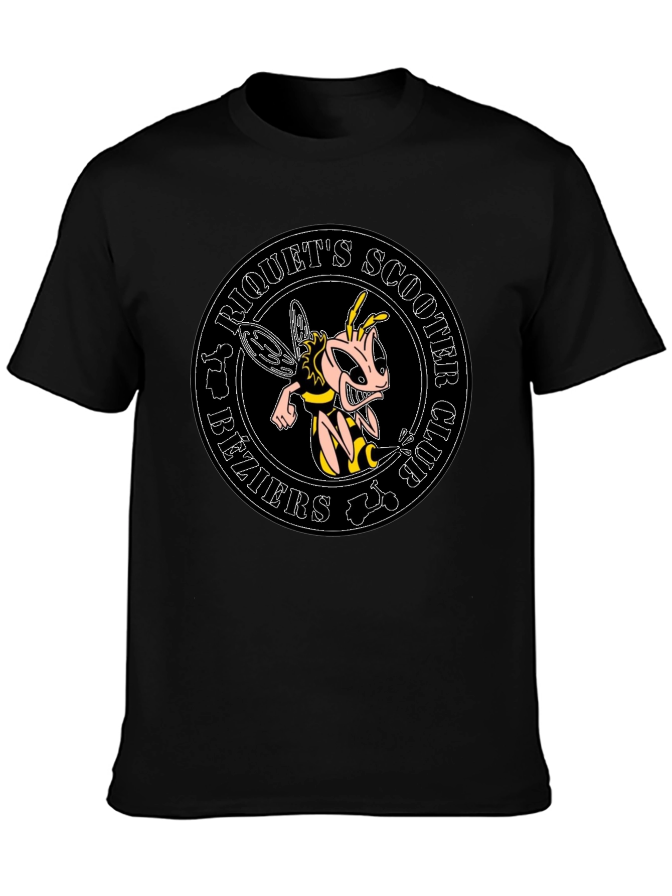 Riquets Scooter Club Bee Graphic Black T-Shirt