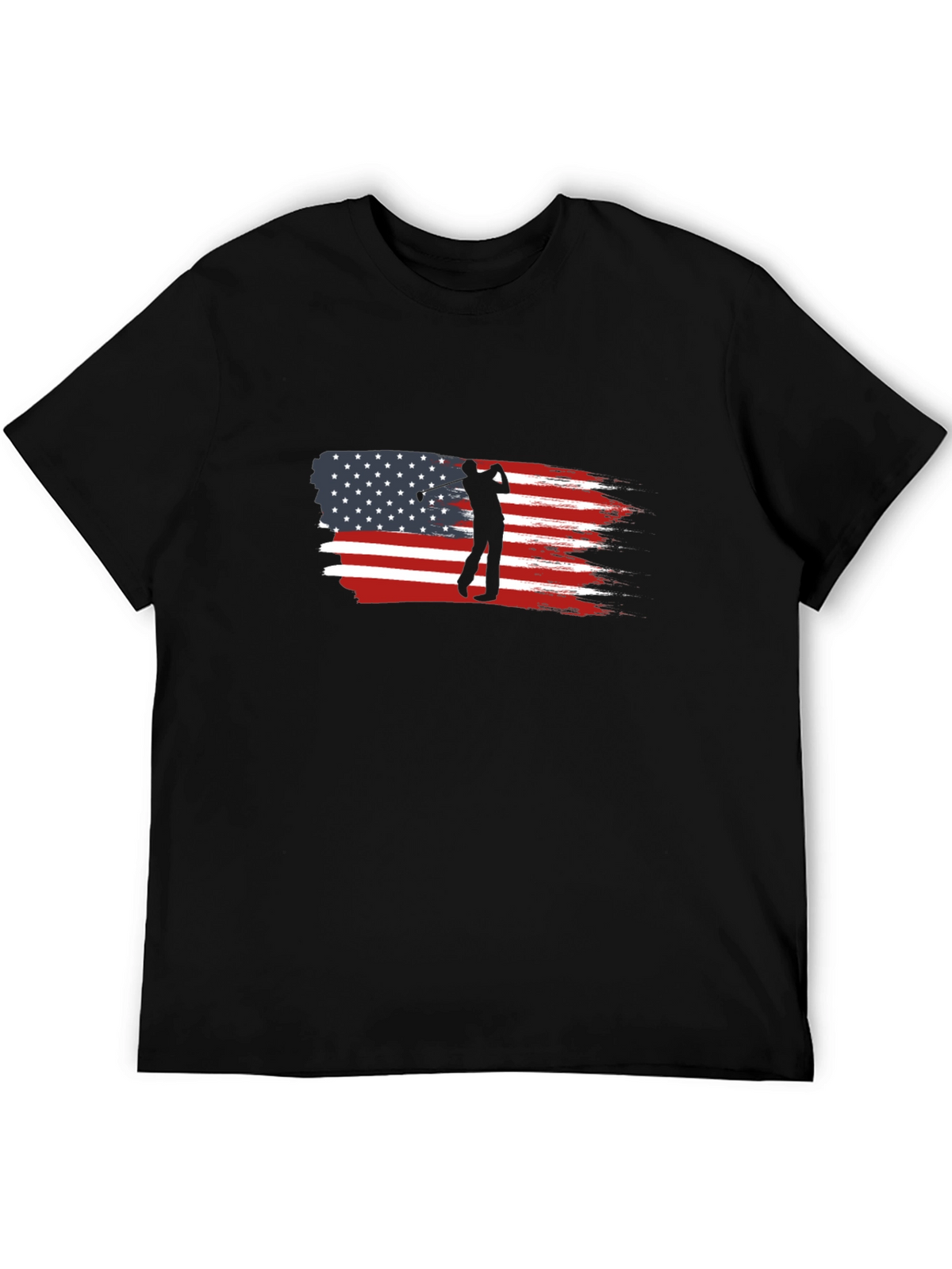 American Flag Golfer Graphic Tee - Black