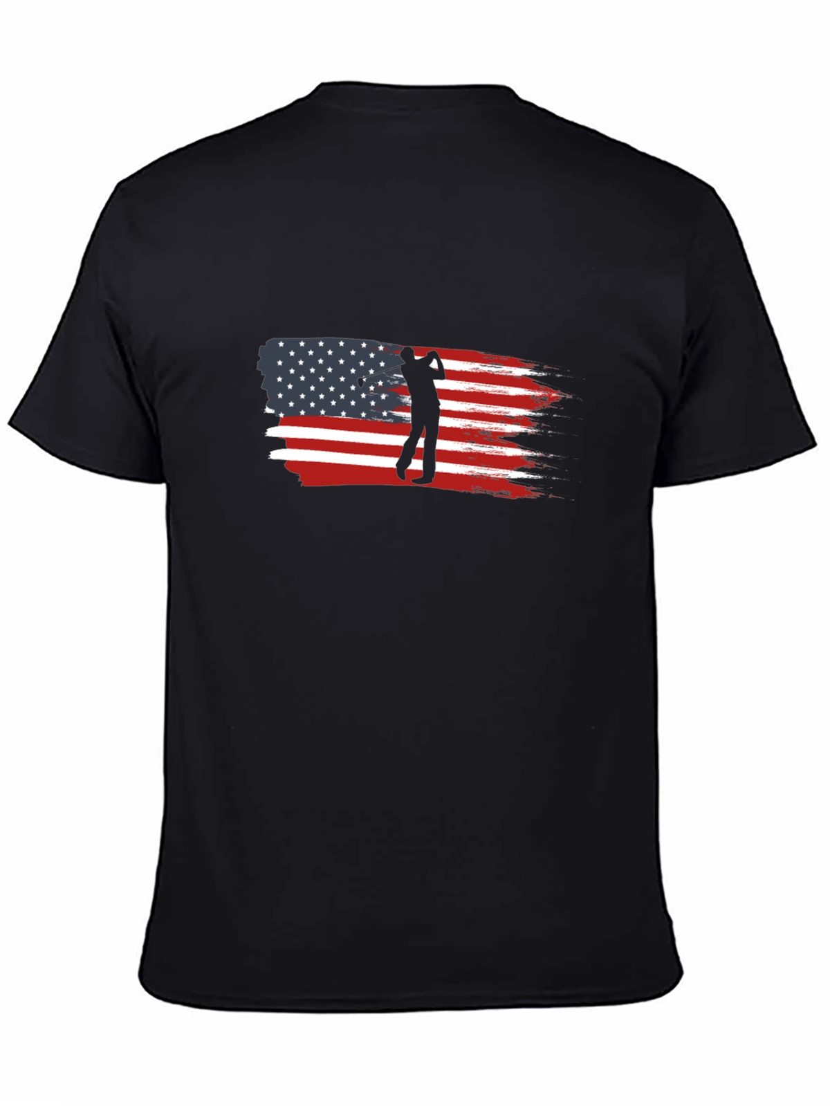 American Flag Golfer Graphic Tee - Black