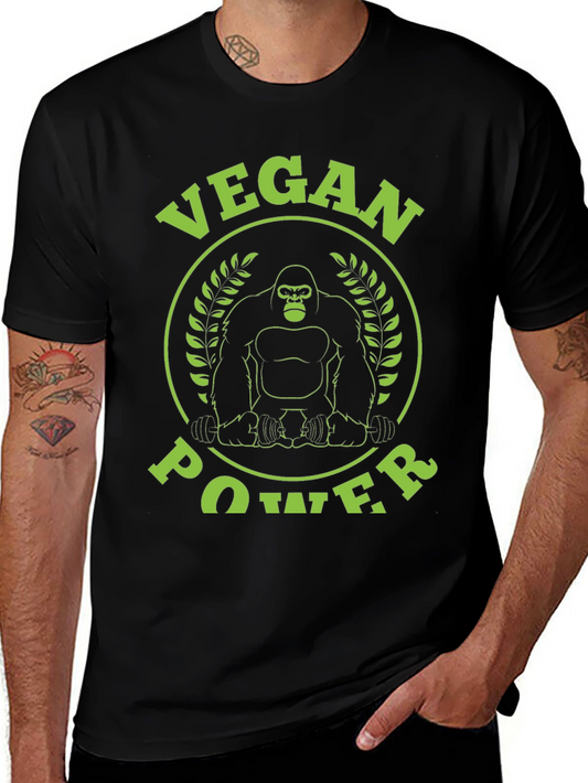 Vegan Power Gorilla Graphic T-Shirt