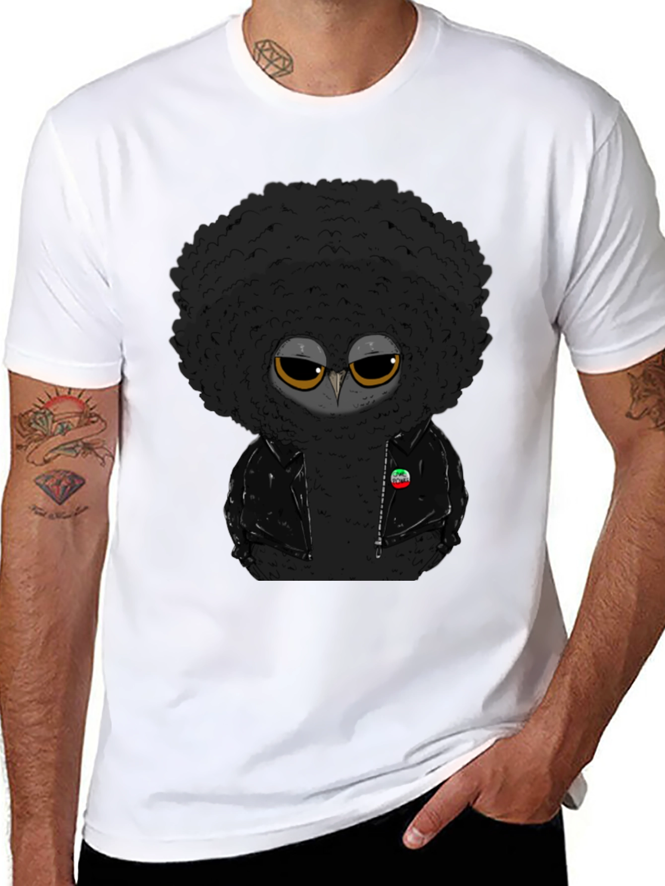 Funky Afro Owl T-Shirt - Cool & Unique Design