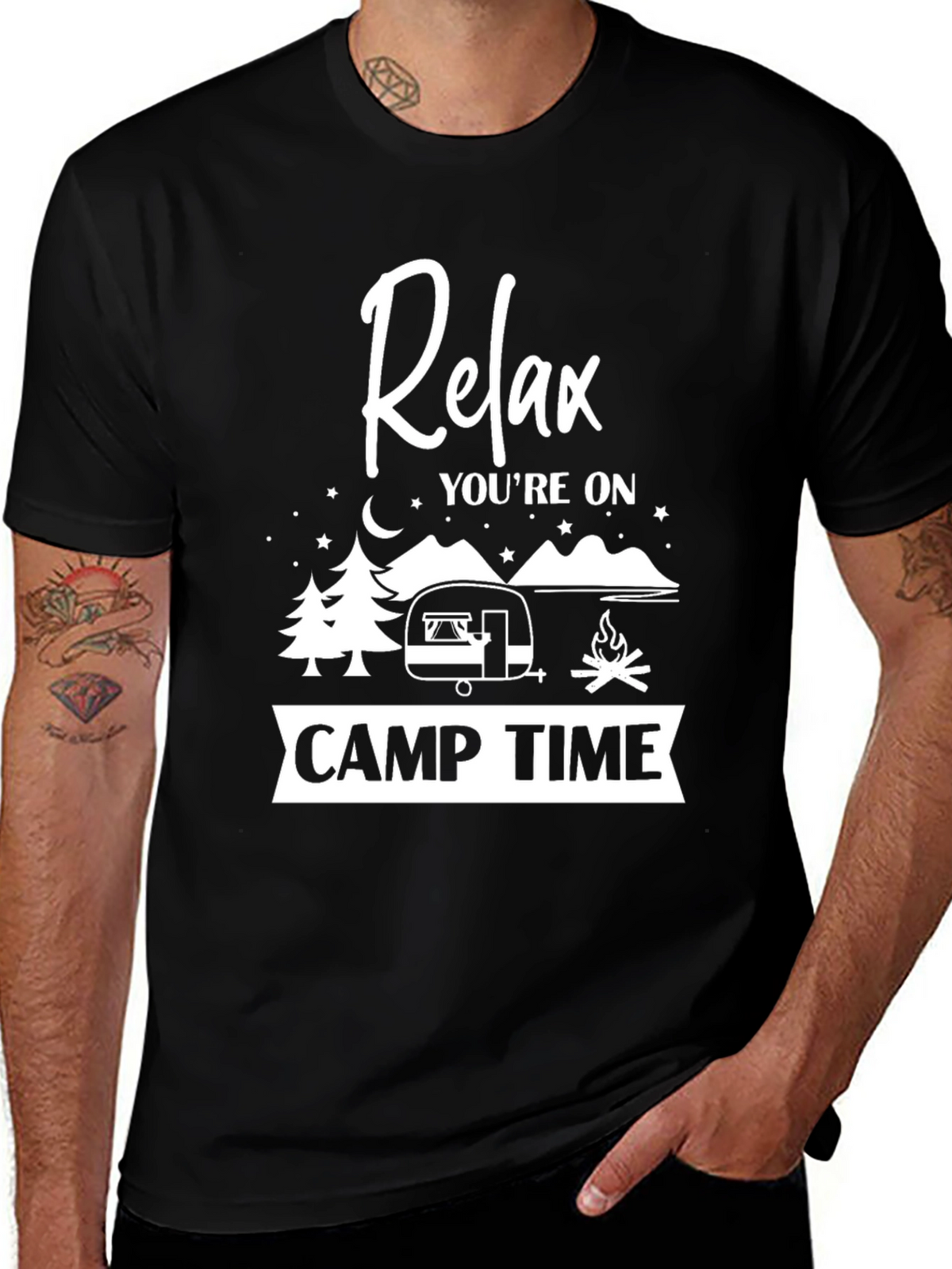 Relax Youre On Camp Time Black T-Shirt