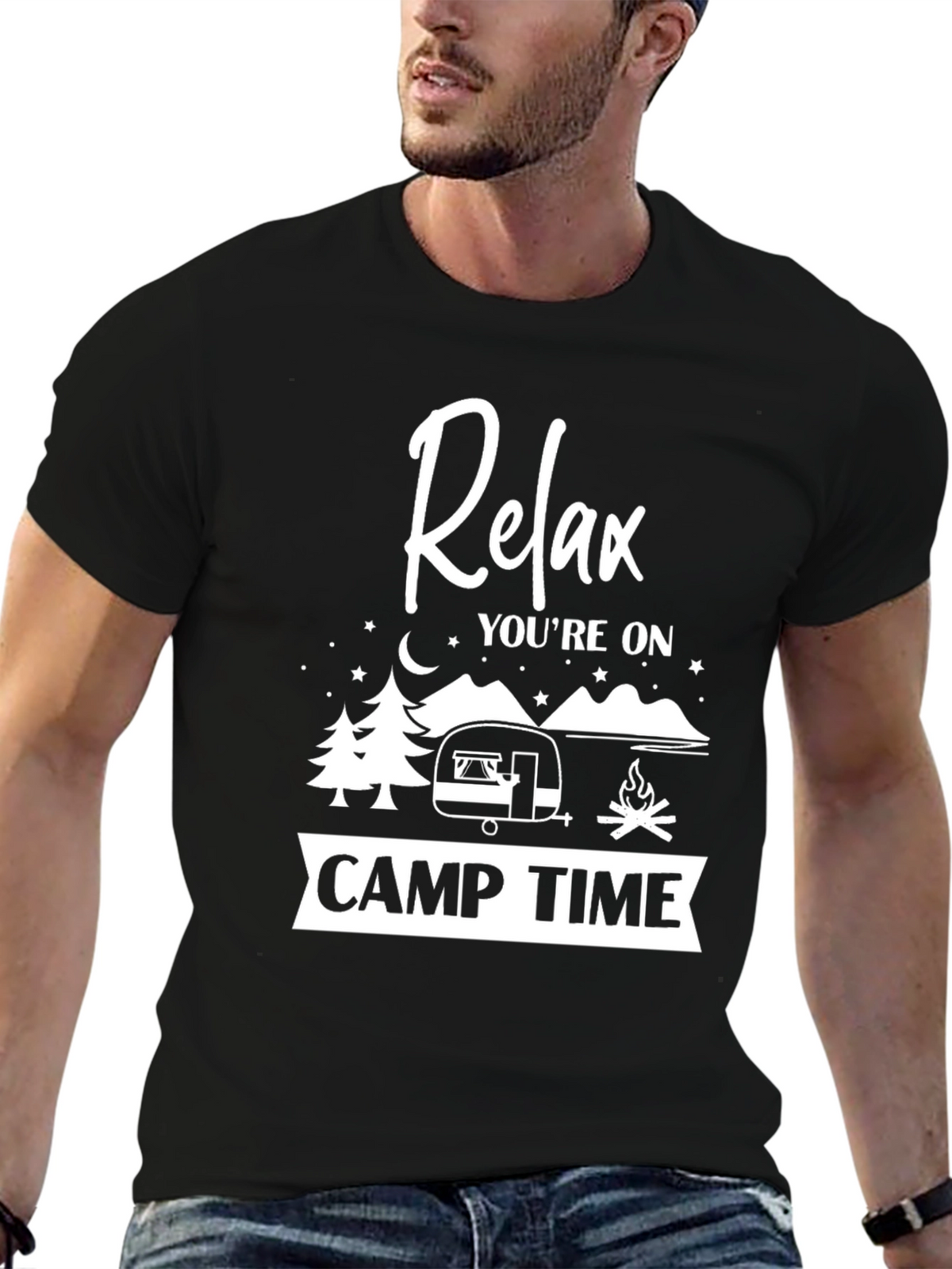 Relax Youre On Camp Time Black T-Shirt