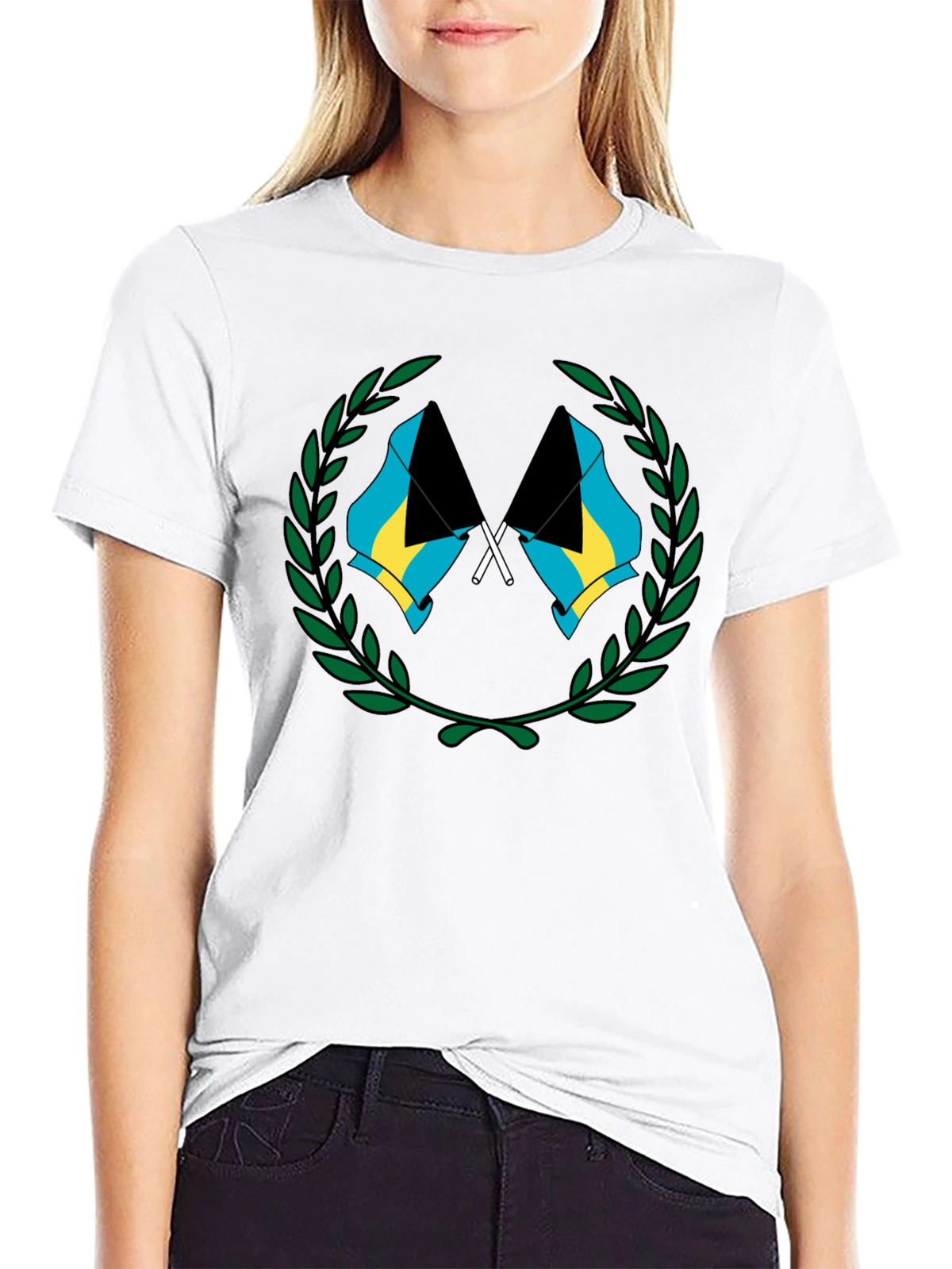 Bahamas Flag Graphic T-Shirt - Black