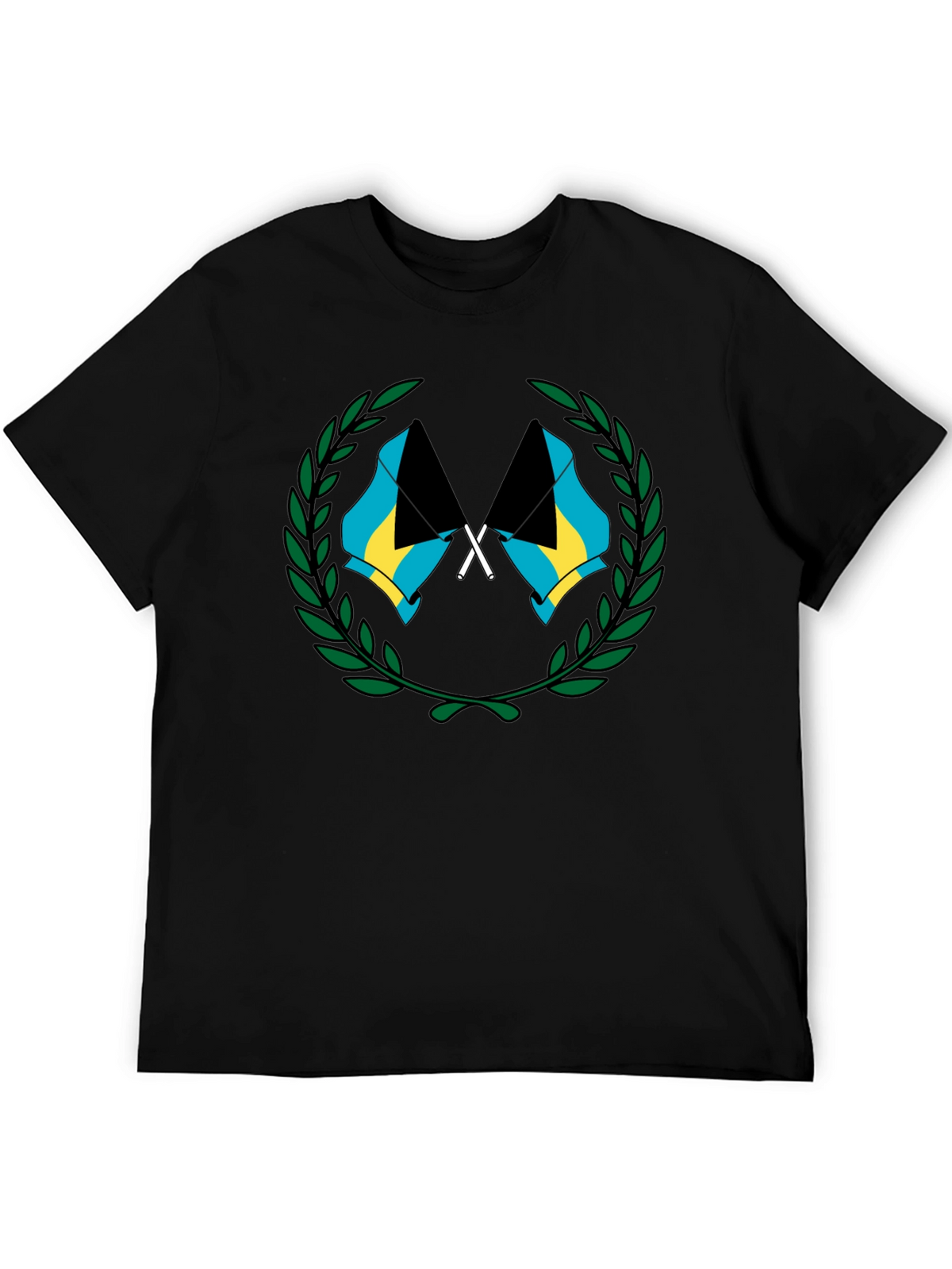 Bahamas Flag Graphic T-Shirt - Black
