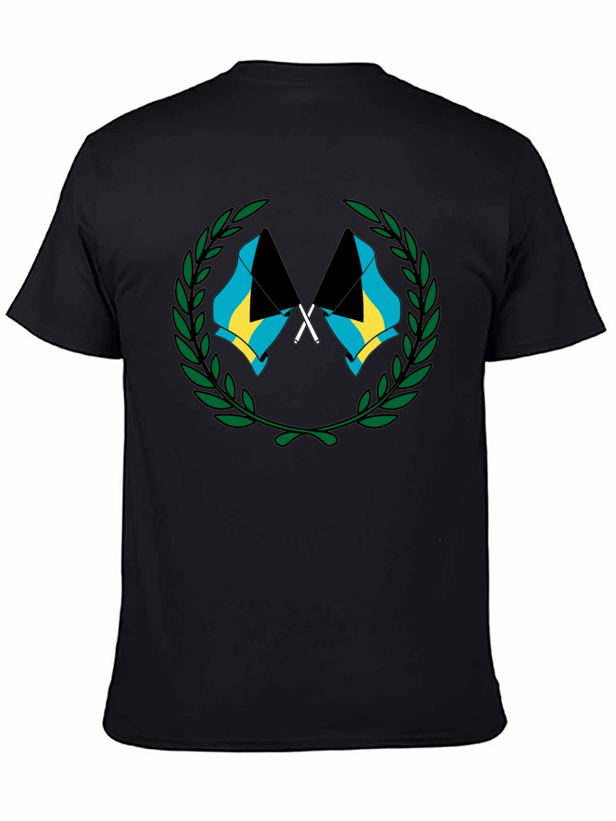 Bahamas Flag Graphic T-Shirt - Black