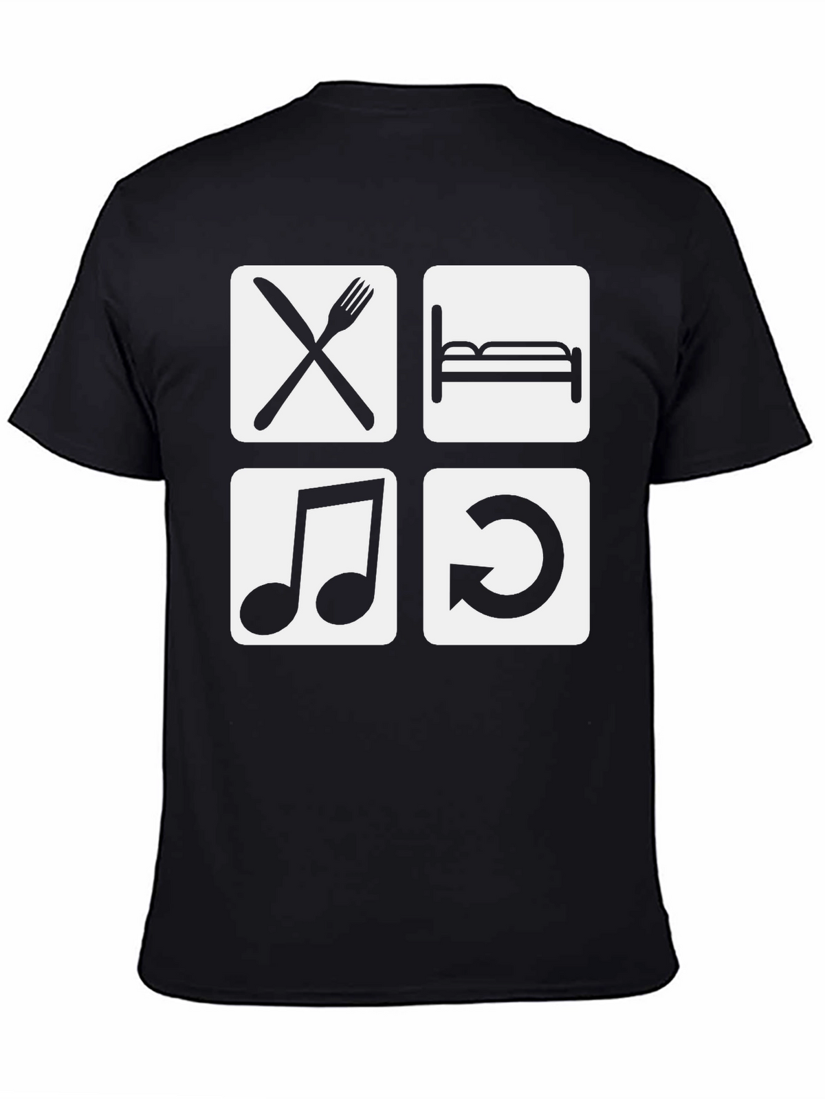 Eat Sleep Music Repeat Black Graphic Tee