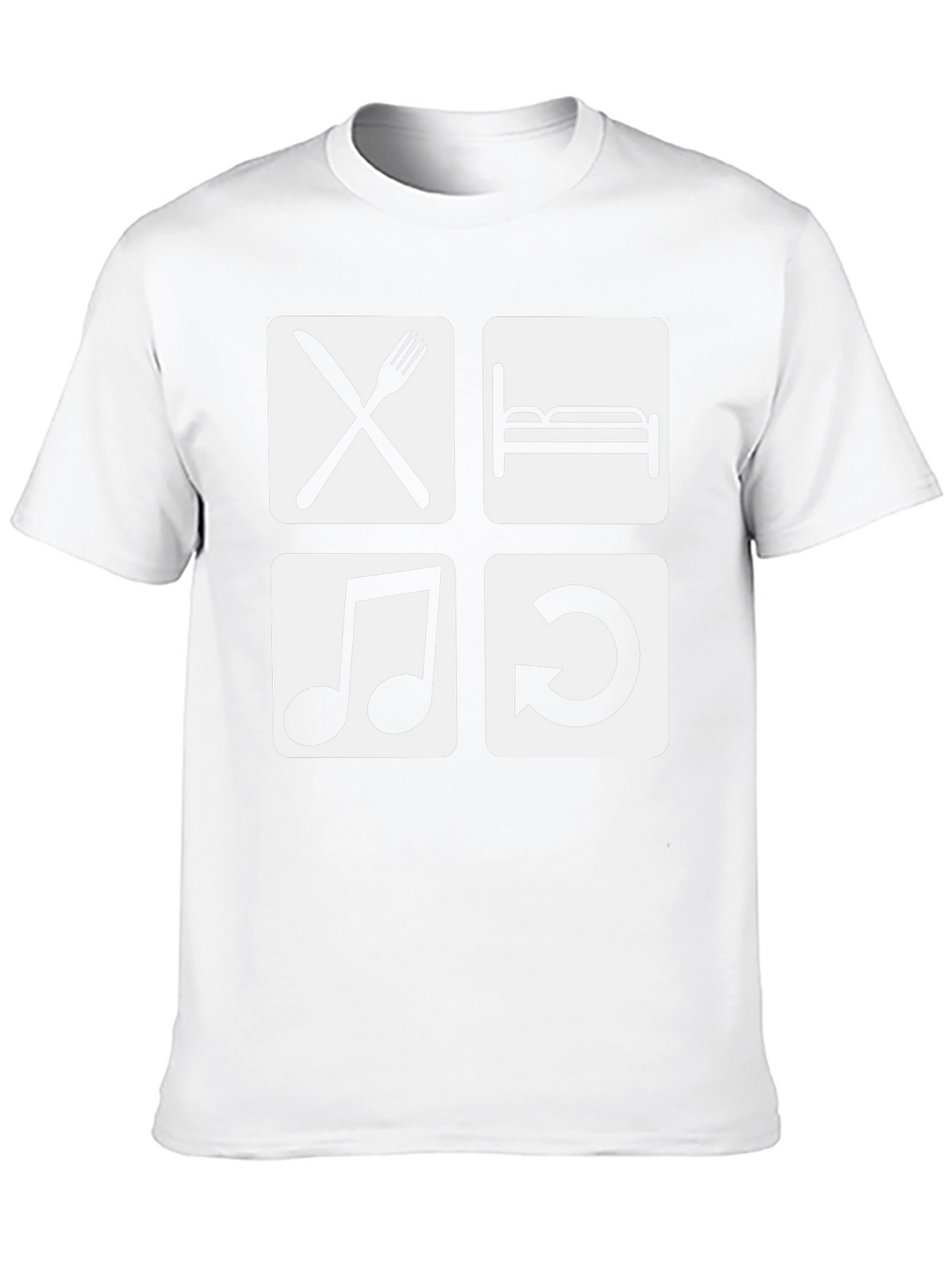 Eat Sleep Music Repeat Black Graphic Tee