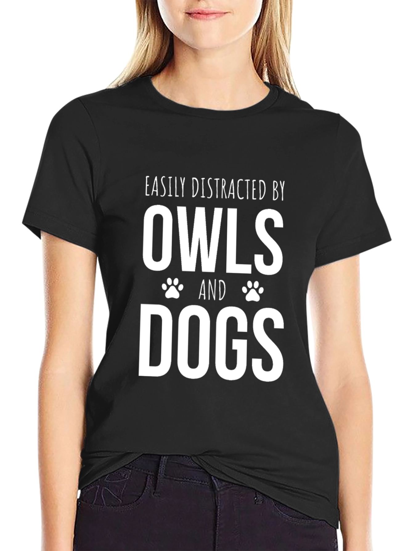 Easily Distracted by Owls and Dogs T-Shirt