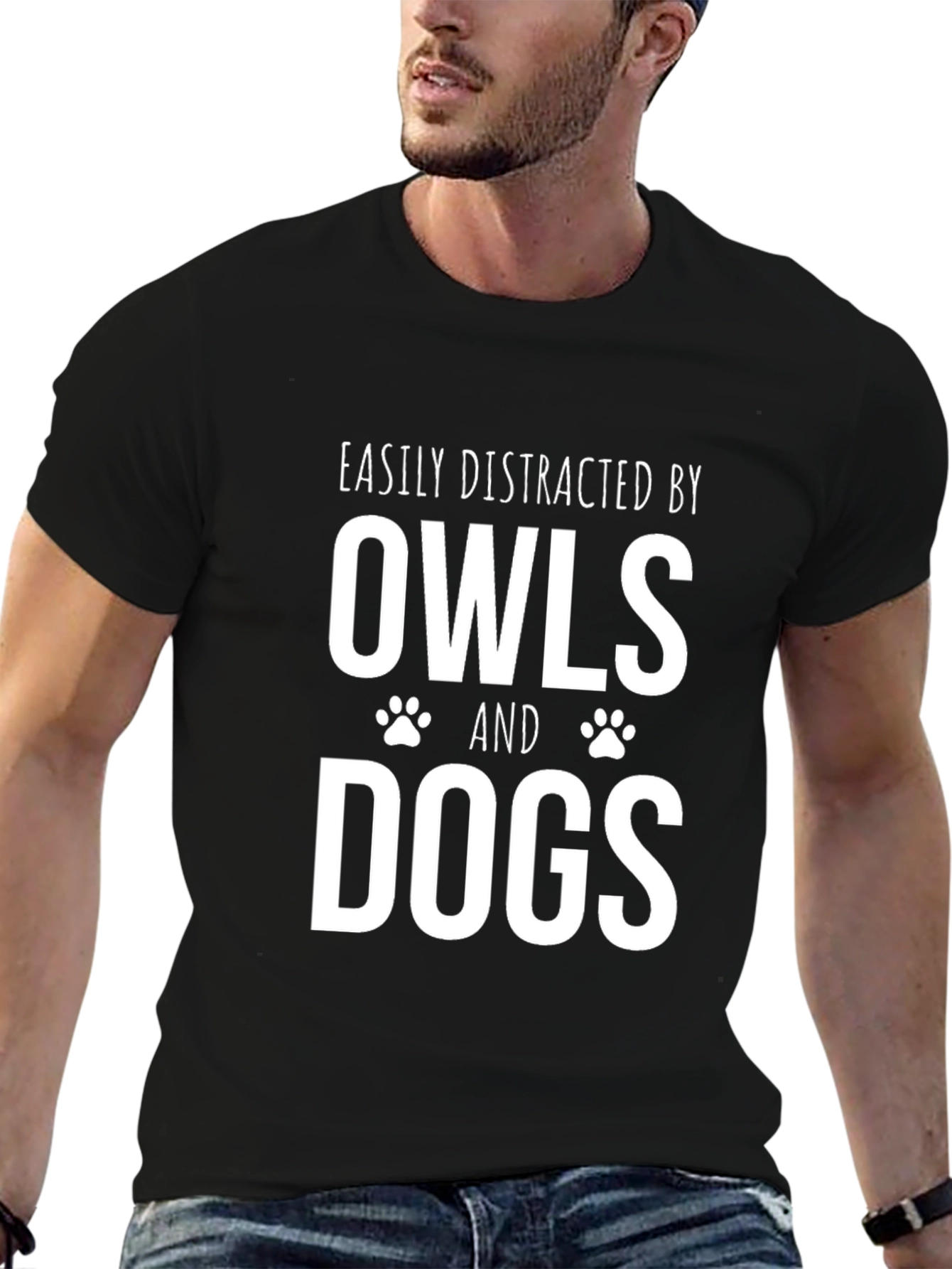 Easily Distracted by Owls and Dogs T-Shirt