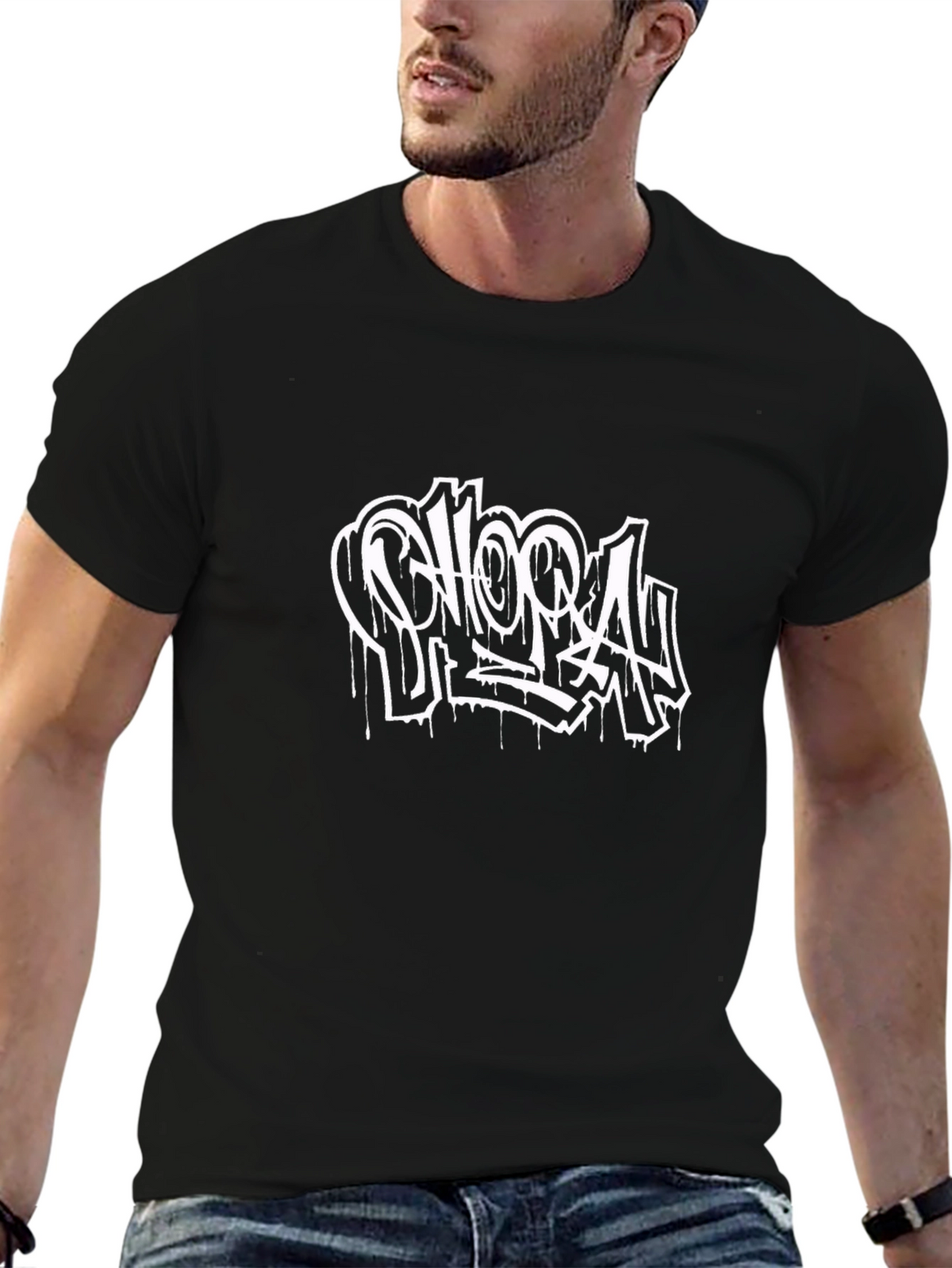 Graffiti Style Graphic Black T-Shirt