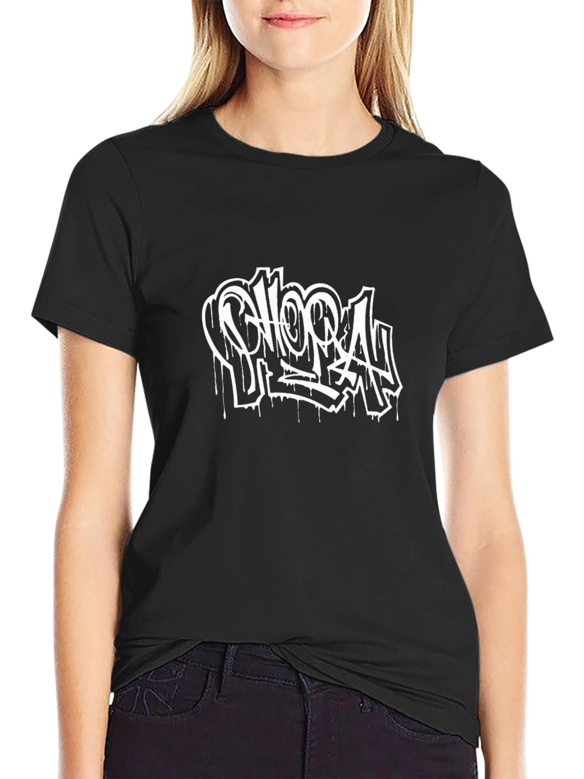 Graffiti Style Graphic Black T-Shirt