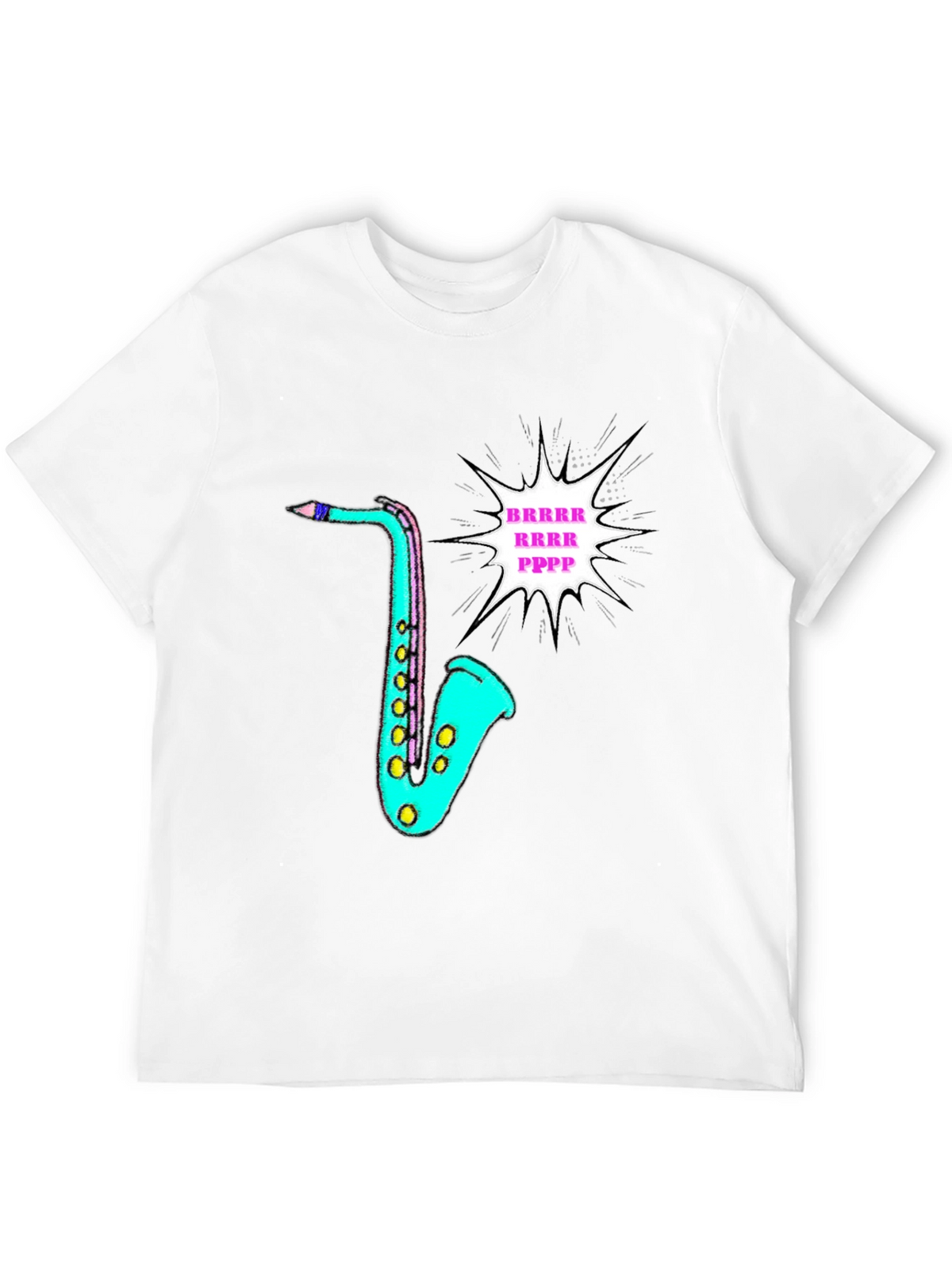 Funky Saxophone Graphic Tee - Black