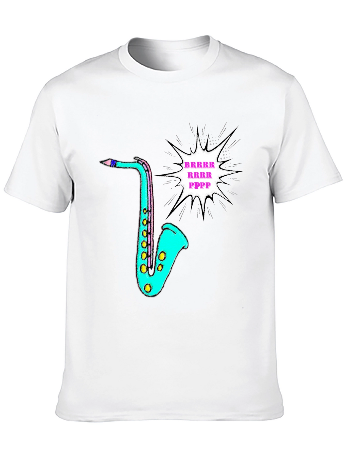 Funky Saxophone Graphic Tee - Black
