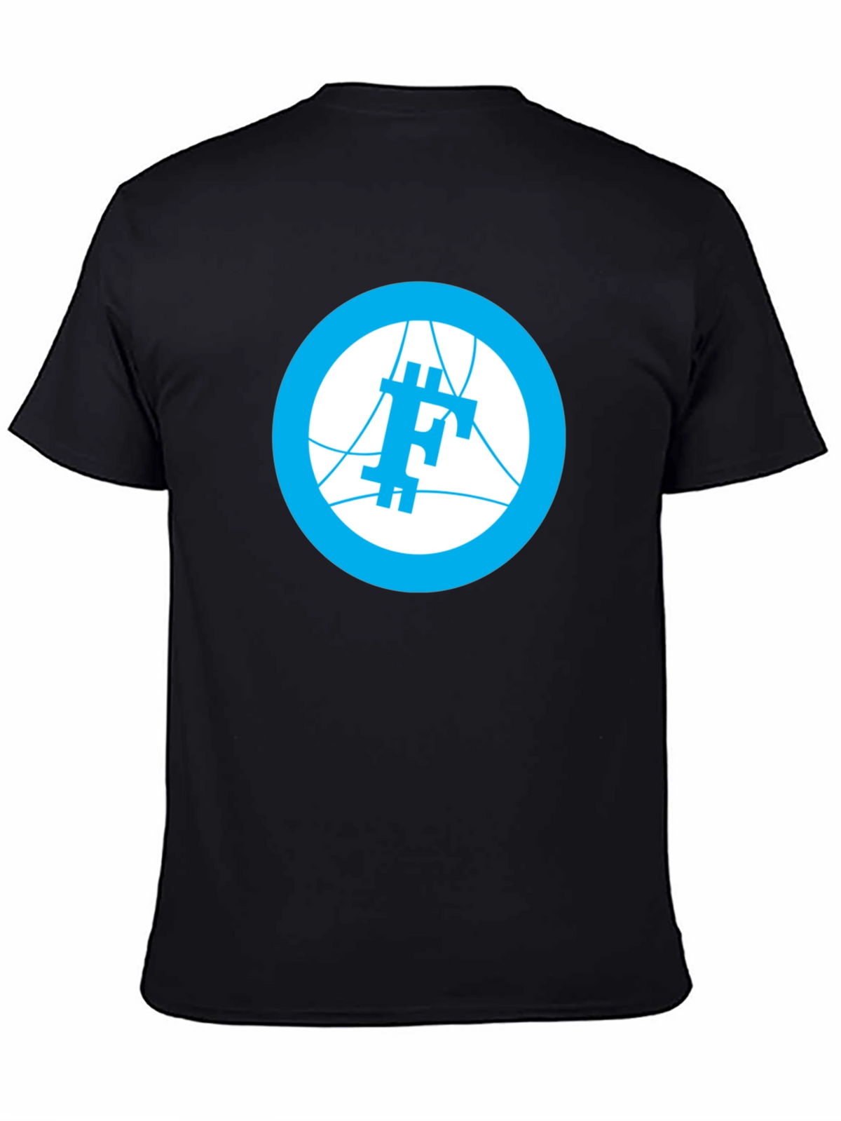 Modern Blue Logo Graphic Black T-Shirt