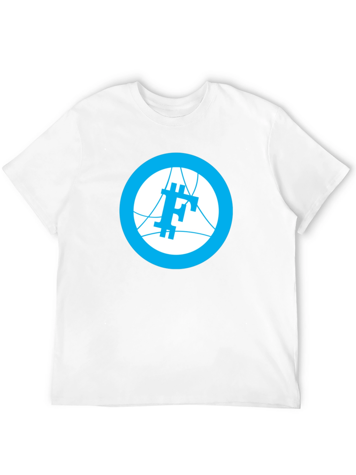Modern Blue Logo Graphic Black T-Shirt