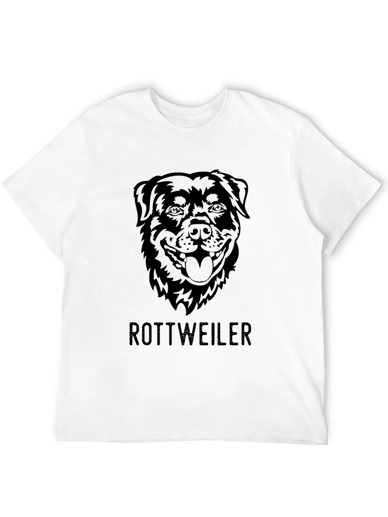 Rottweiler Dog Breed Graphic Print Mens Black T-Shirt