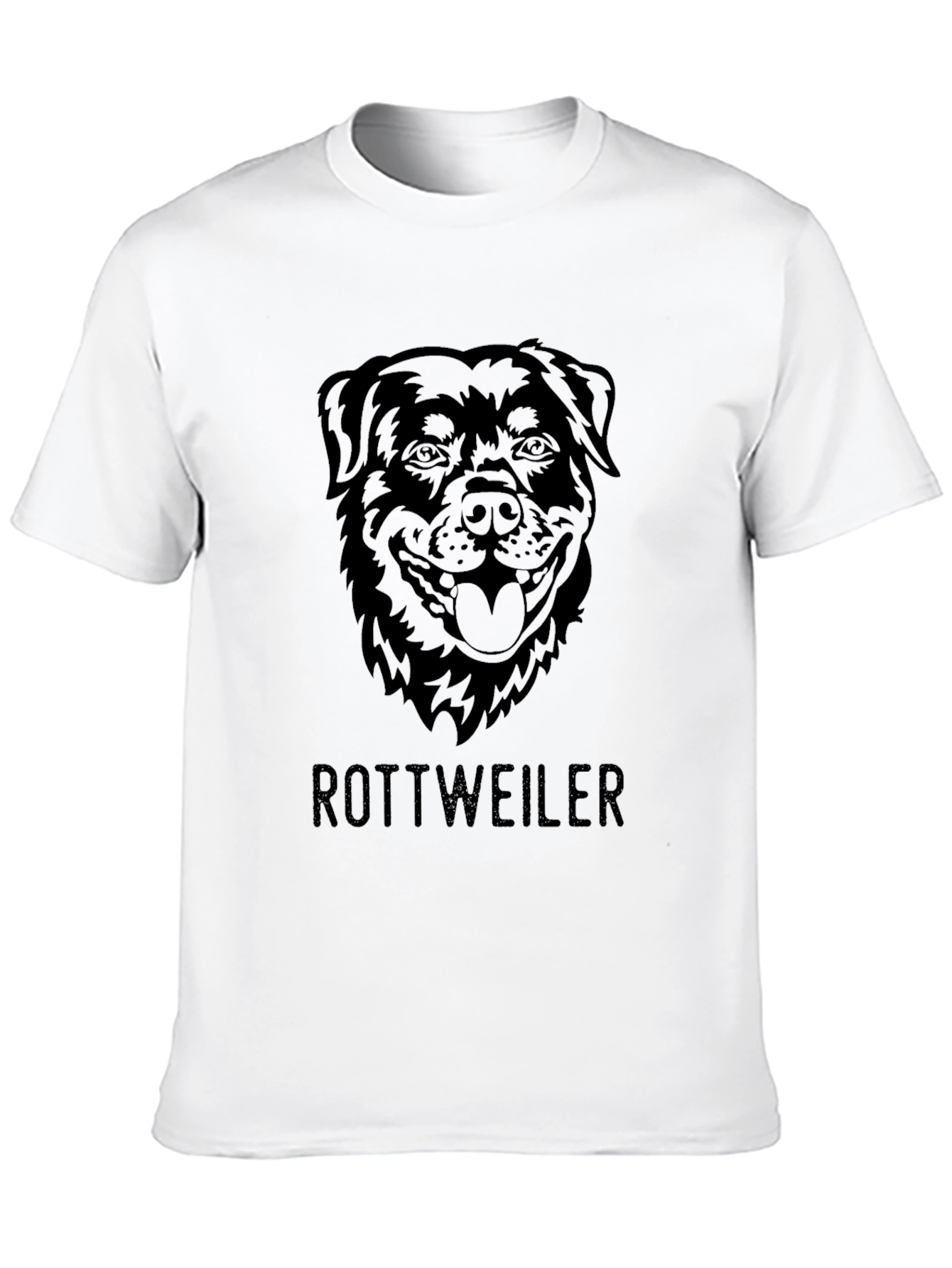 Rottweiler Dog Breed Graphic Print Mens Black T-Shirt