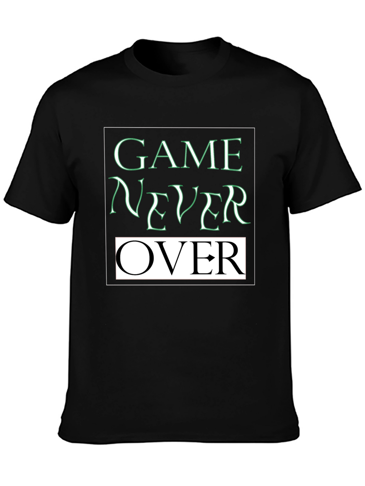 Game Never Over Graphic Tee - Black Cotton T-Shirt