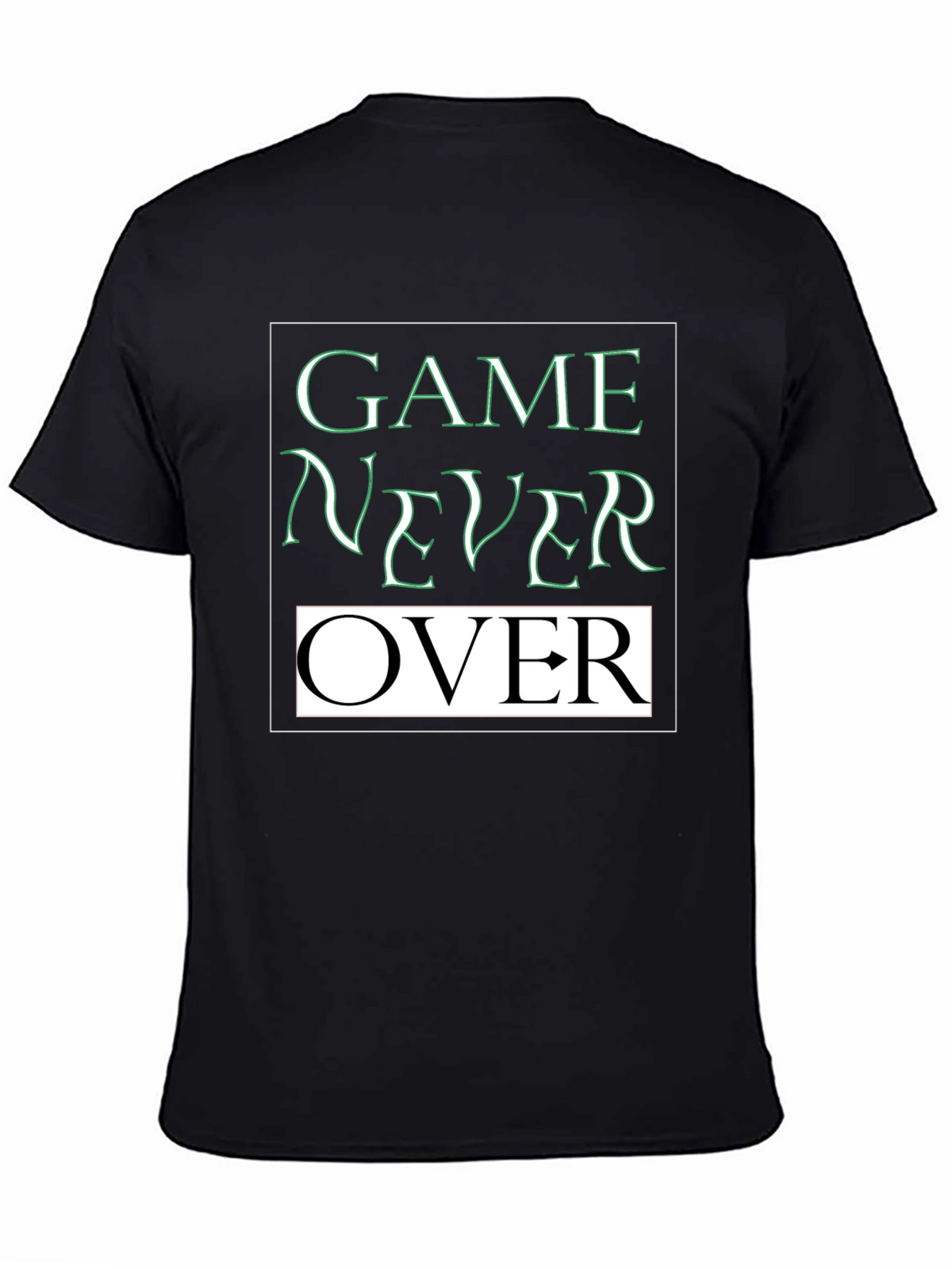 Game Never Over Graphic Tee - Black Cotton T-Shirt