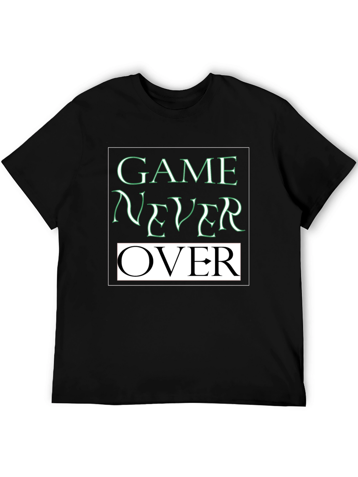 Game Never Over Graphic Tee - Black Cotton T-Shirt