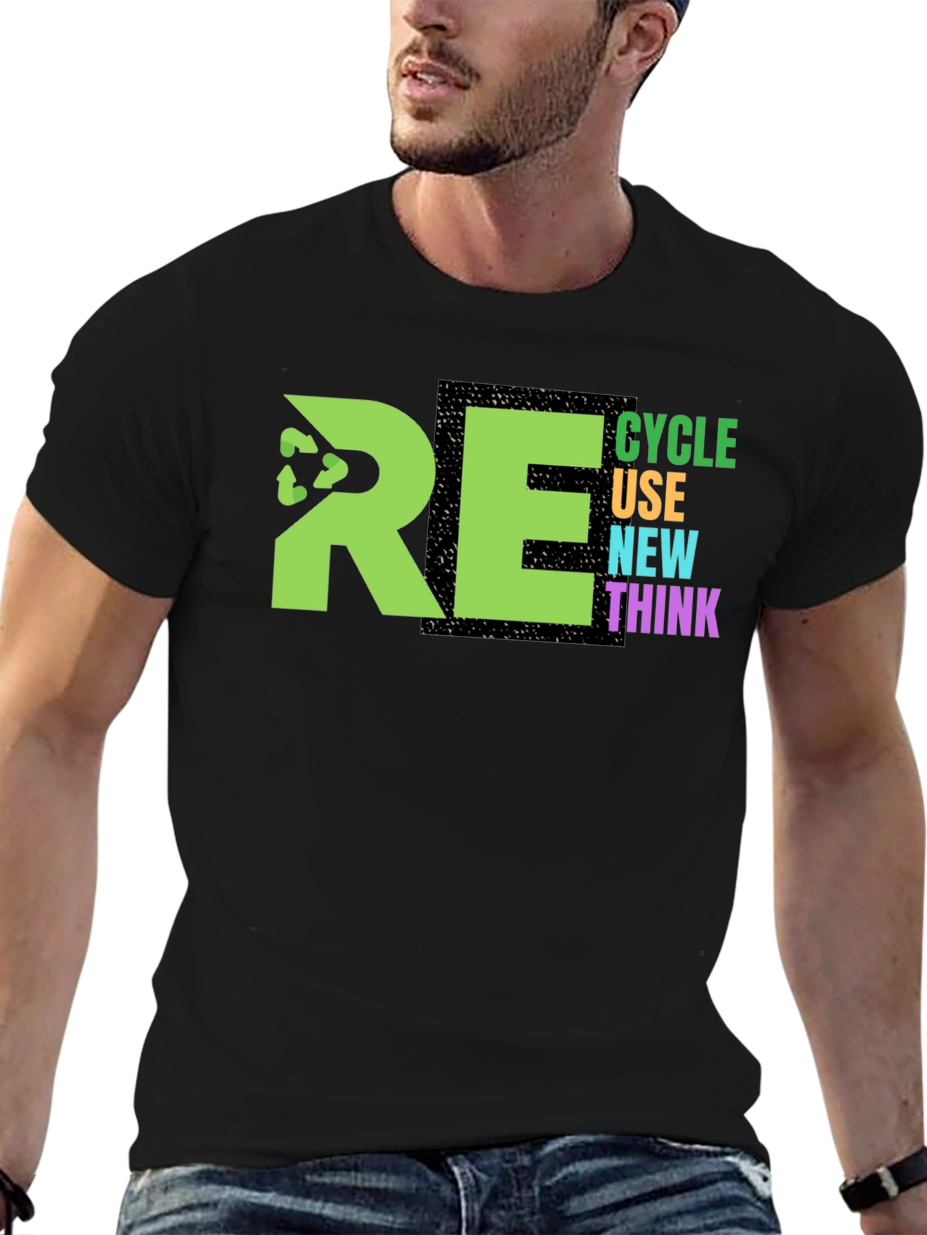 Eco-Friendly RE Graphic Print T-Shirt