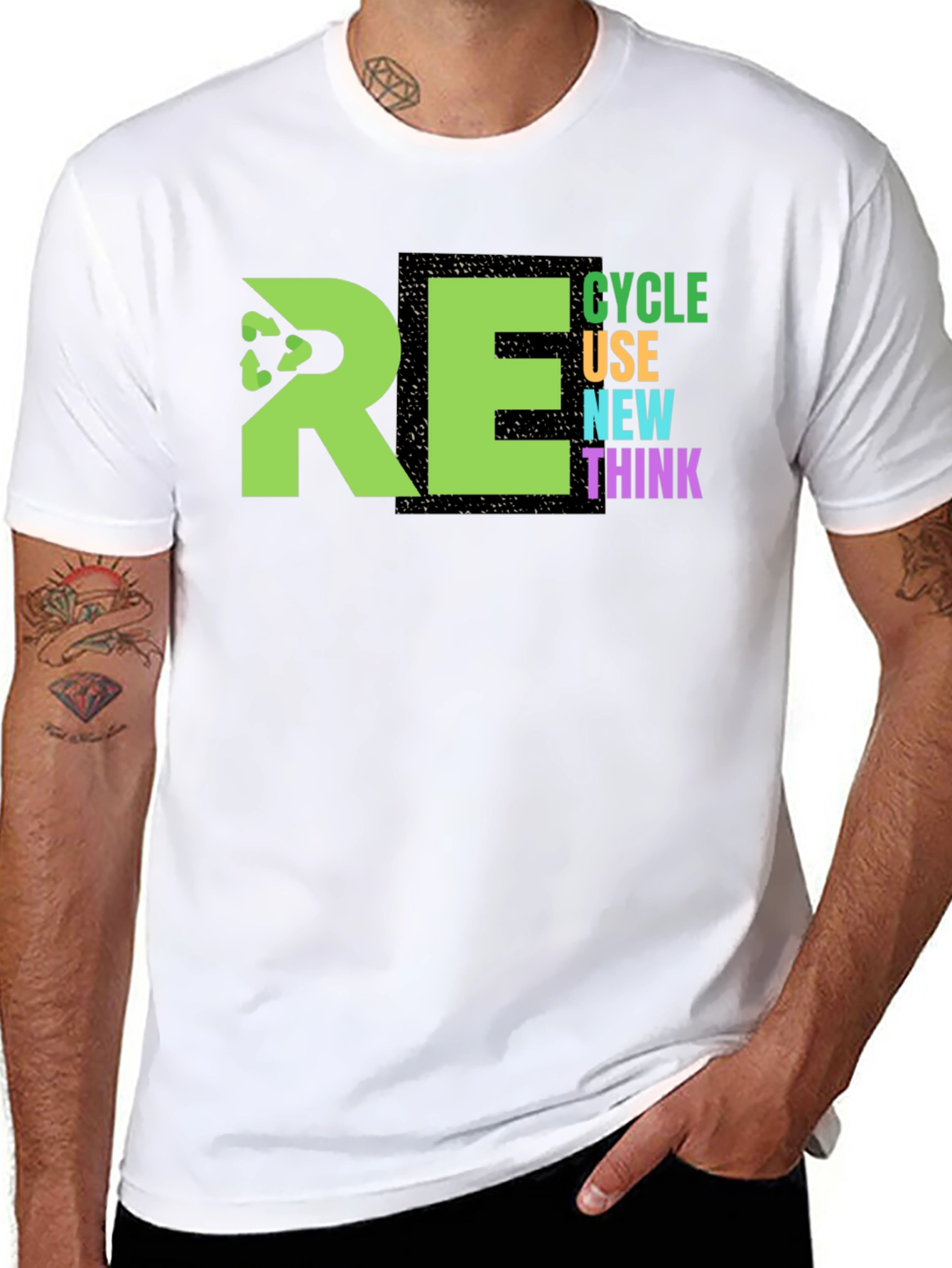 Eco-Friendly RE Graphic Print T-Shirt