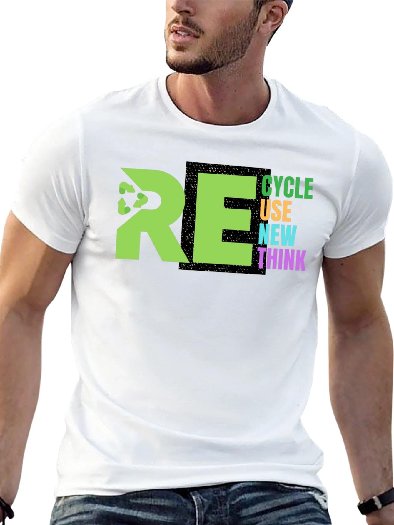 Eco-Friendly RE Graphic Print T-Shirt