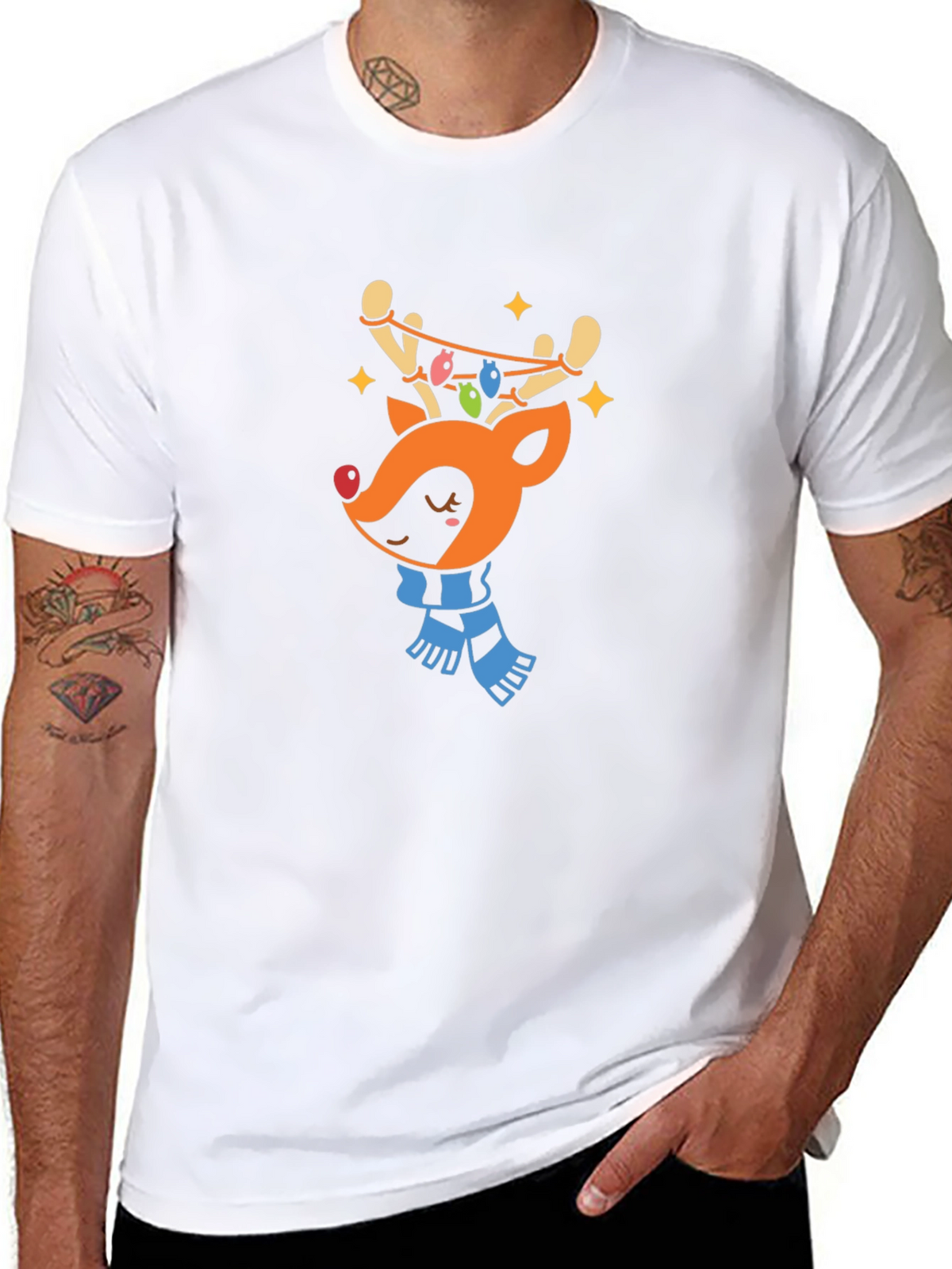 Festive Reindeer Graphic Tee - Holiday Cheer!