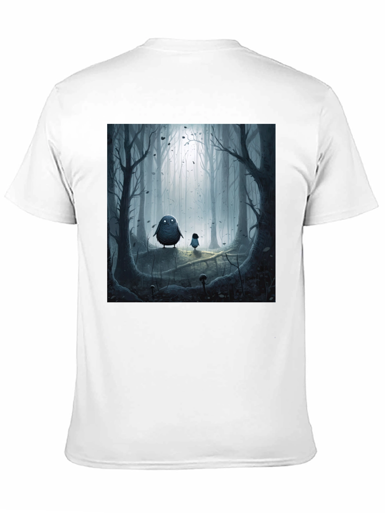 Eerie Forest Print Black T-Shirt