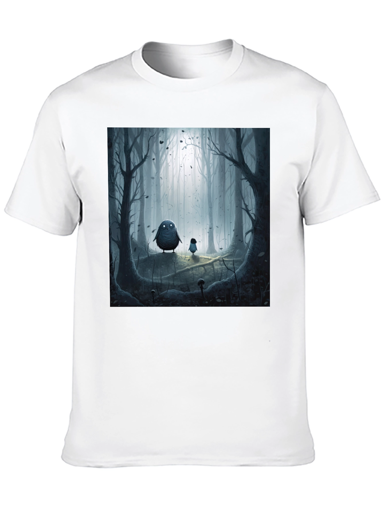 Eerie Forest Print Black T-Shirt