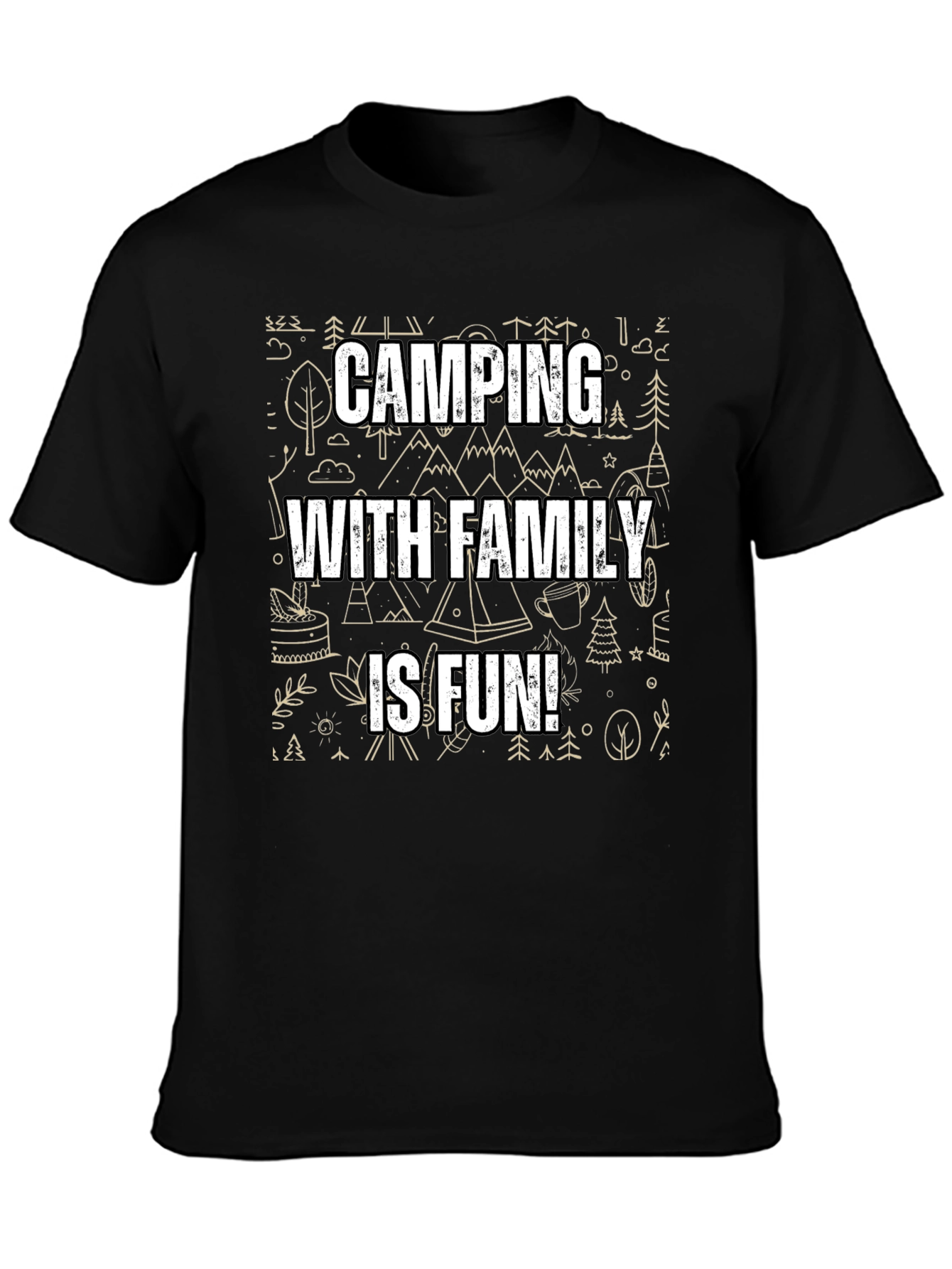 Camping With Family Is Fun Black T-Shirt