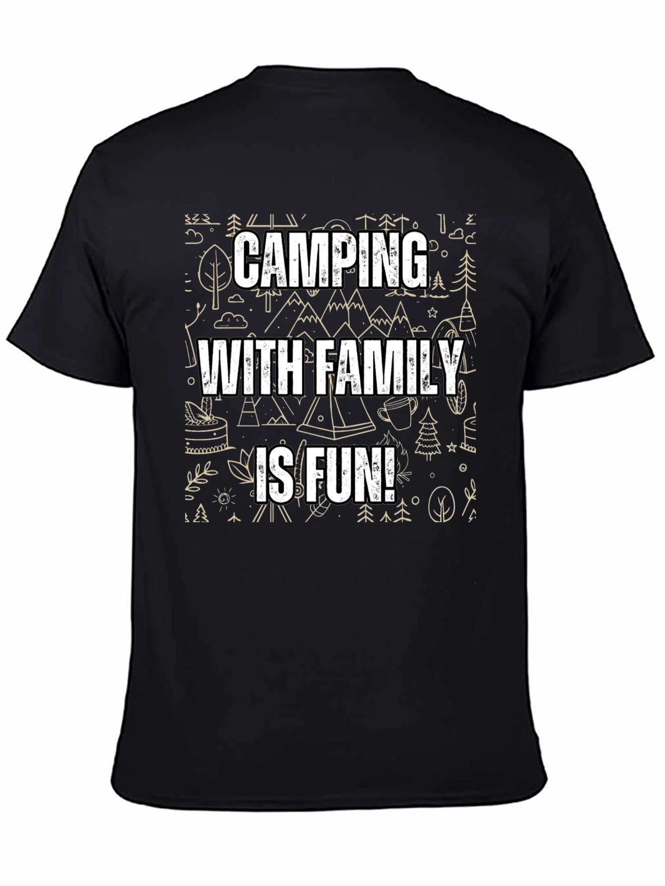 Camping With Family Is Fun Black T-Shirt