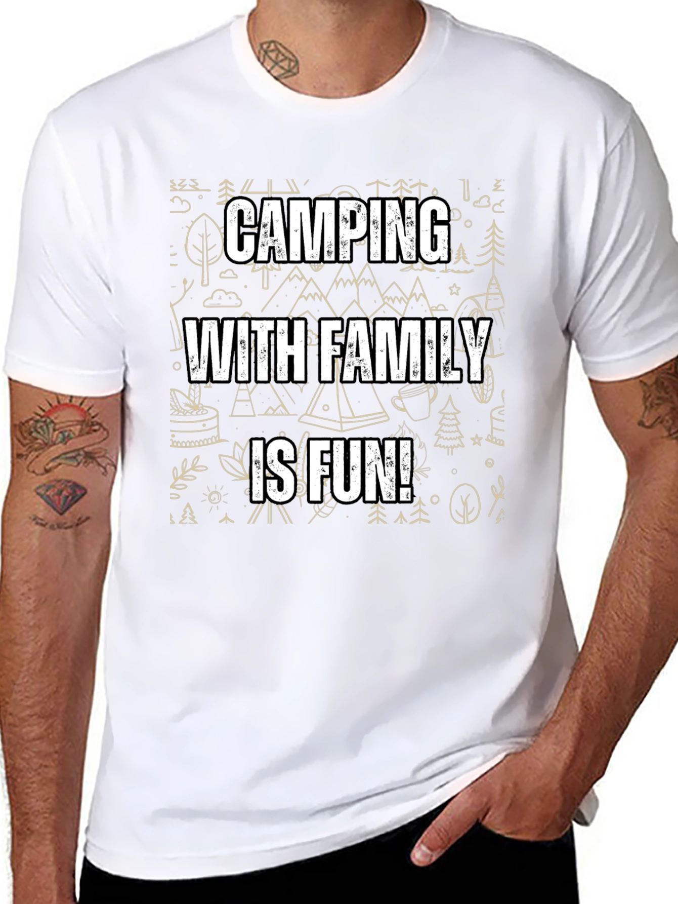 Camping With Family Is Fun Black T-Shirt
