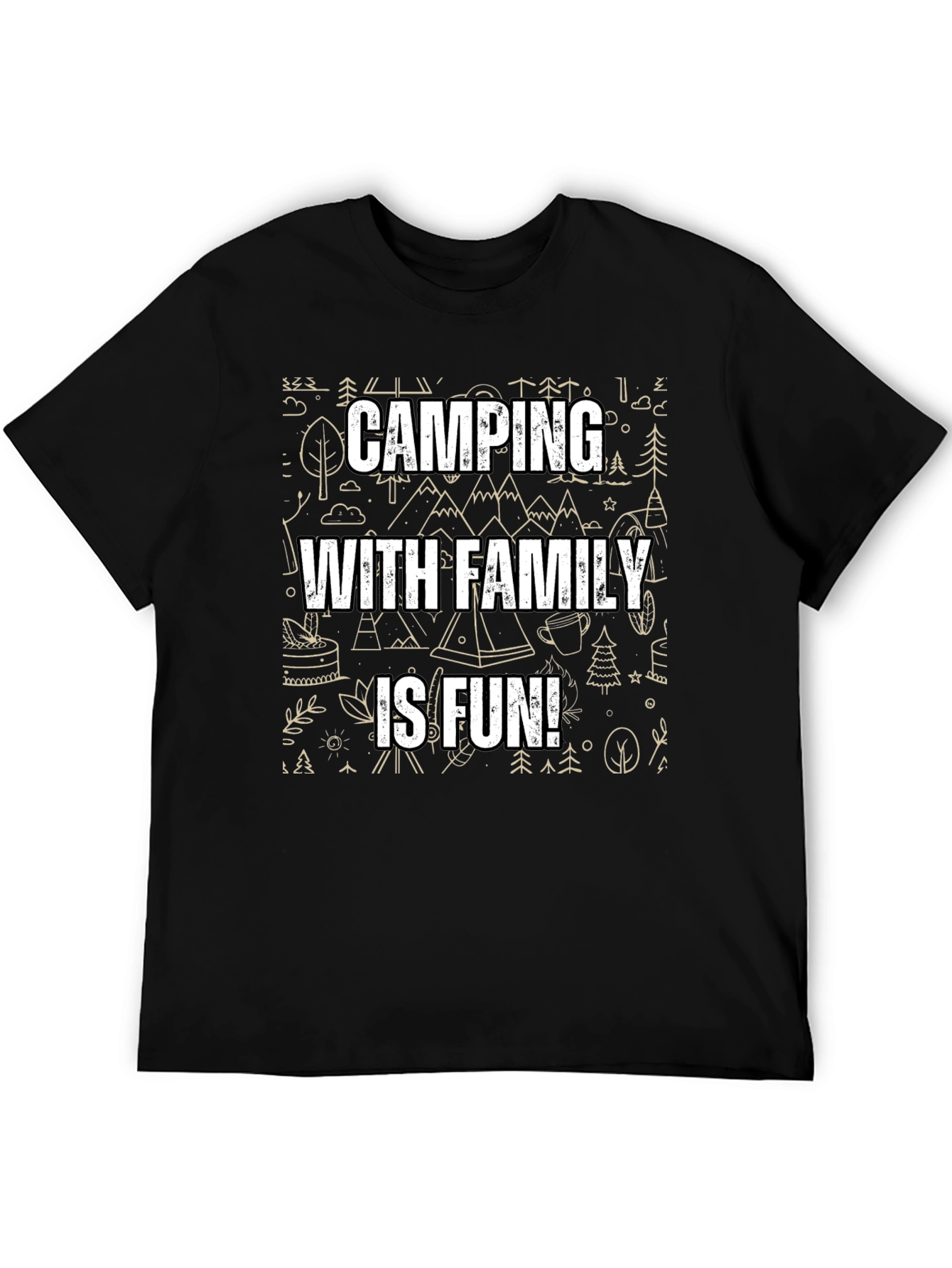 Camping With Family Is Fun Black T-Shirt