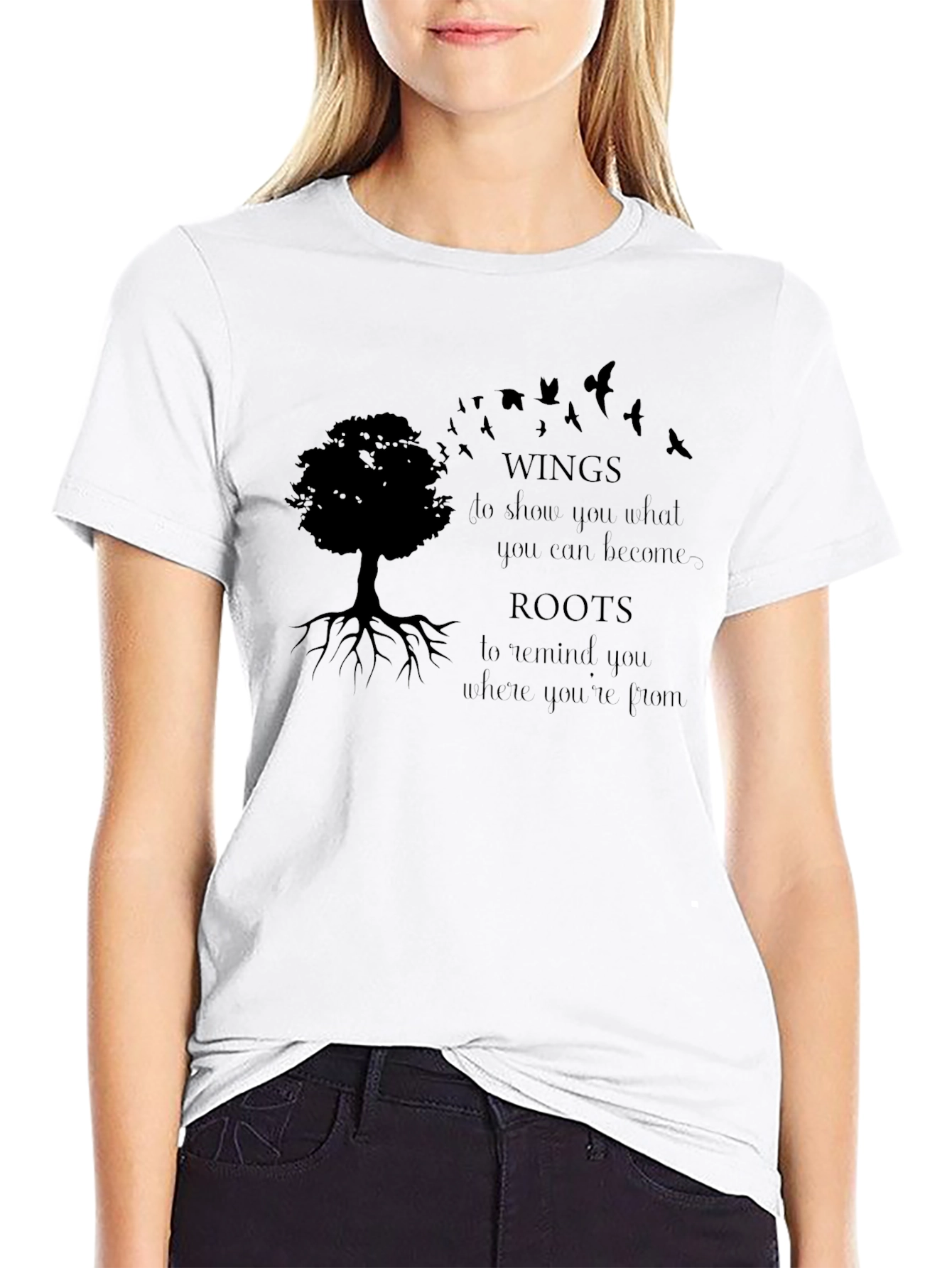 Wings & Roots Graphic T-Shirt - Inspiring Design