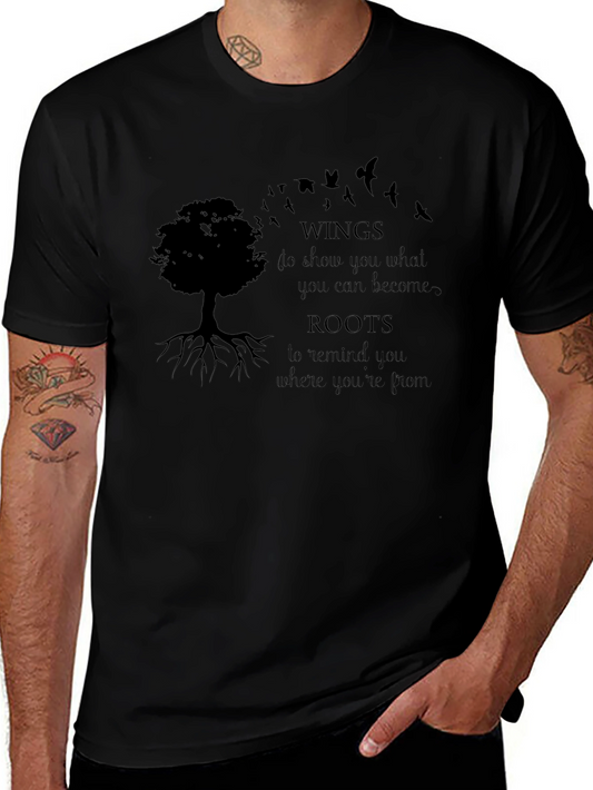 Wings & Roots Graphic T-Shirt - Inspiring Design