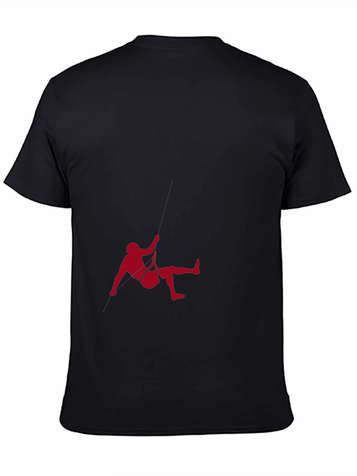 Black T-Shirt with Climbing Graphic