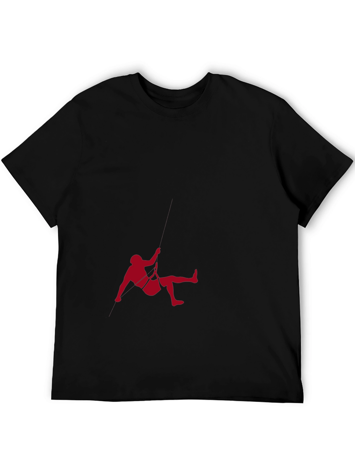 Black T-Shirt with Climbing Graphic