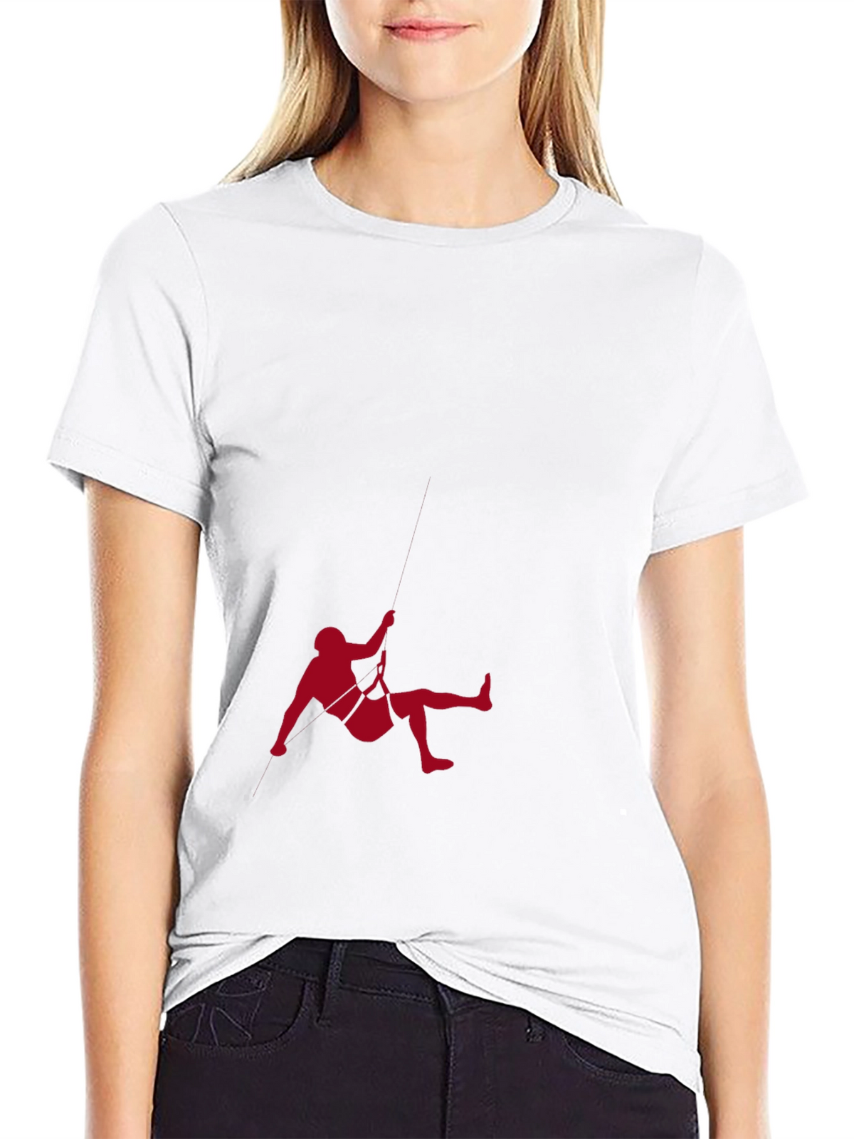 Black T-Shirt with Climbing Graphic