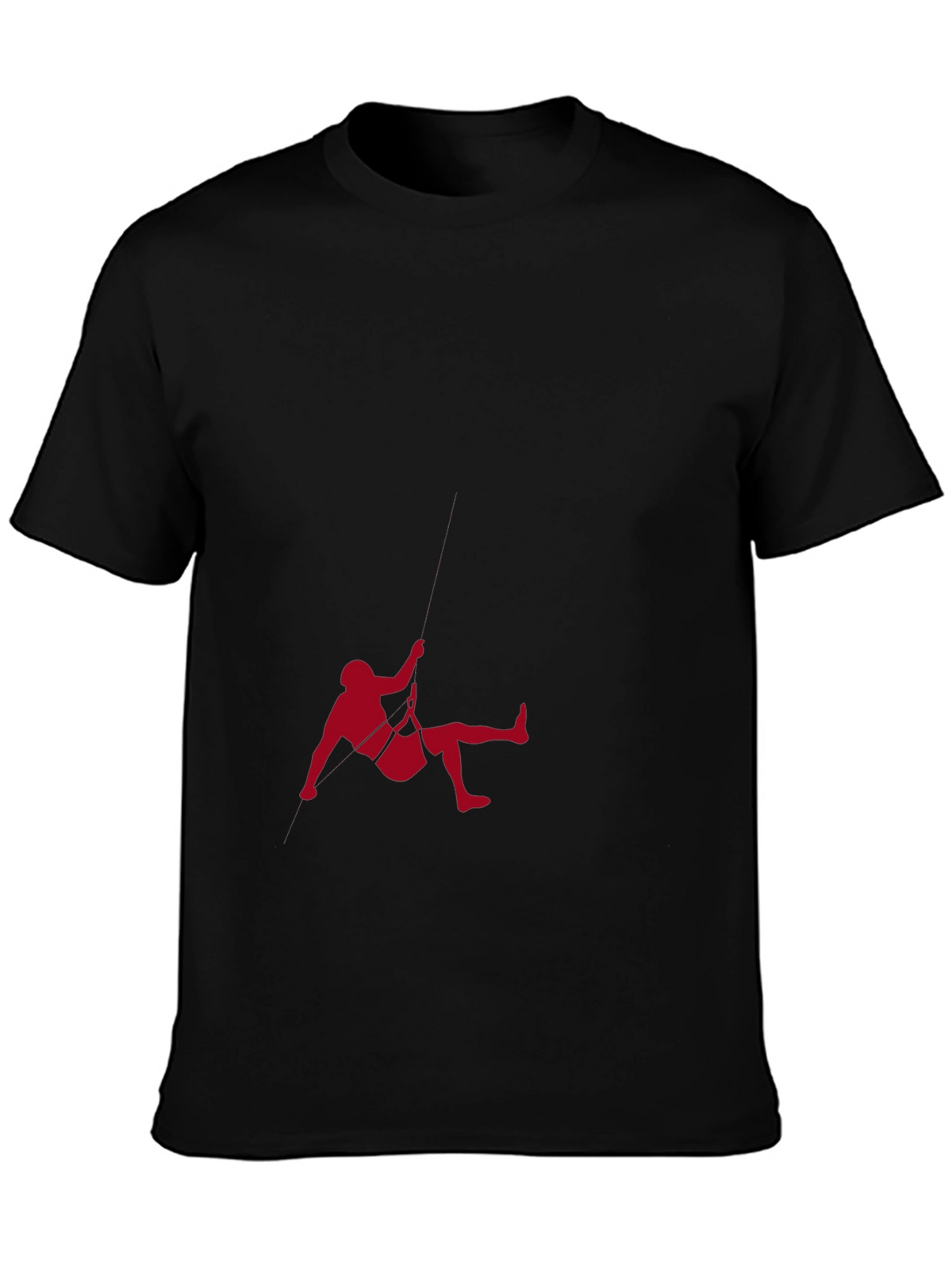Black T-Shirt with Climbing Graphic
