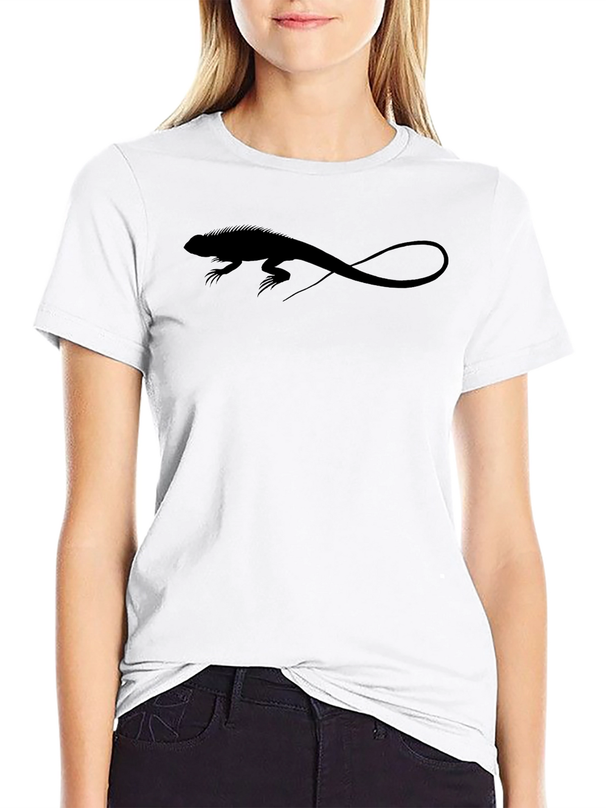 Iguana Silhouette Graphic Black T-Shirt