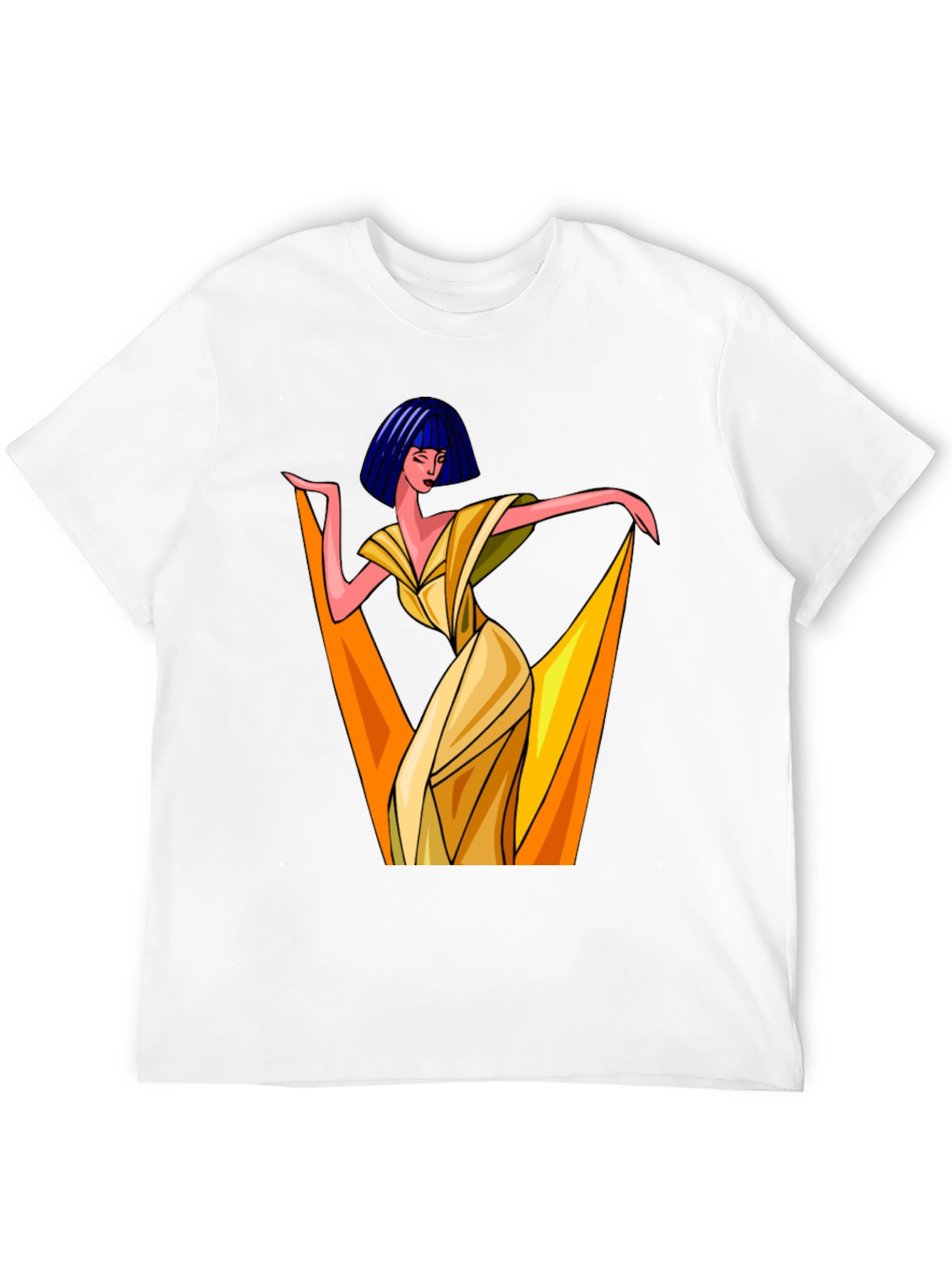 Art Deco Woman Graphic Tee - Stylish Black T-Shirt
