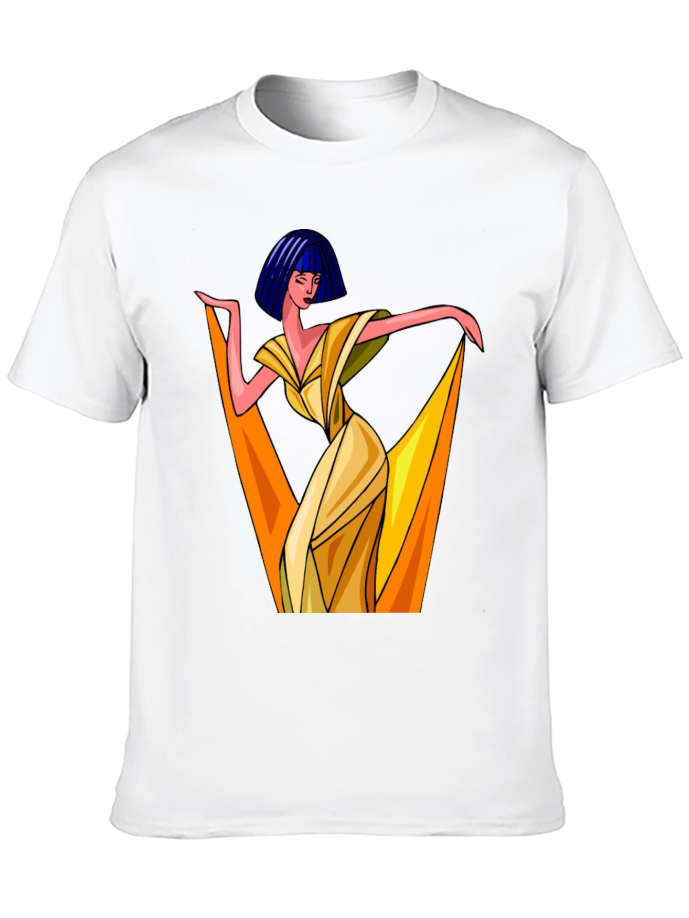 Art Deco Woman Graphic Tee - Stylish Black T-Shirt