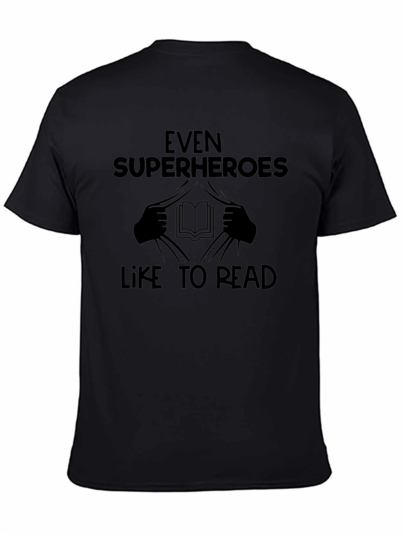 Superheroes Like to Read Black T-Shirt