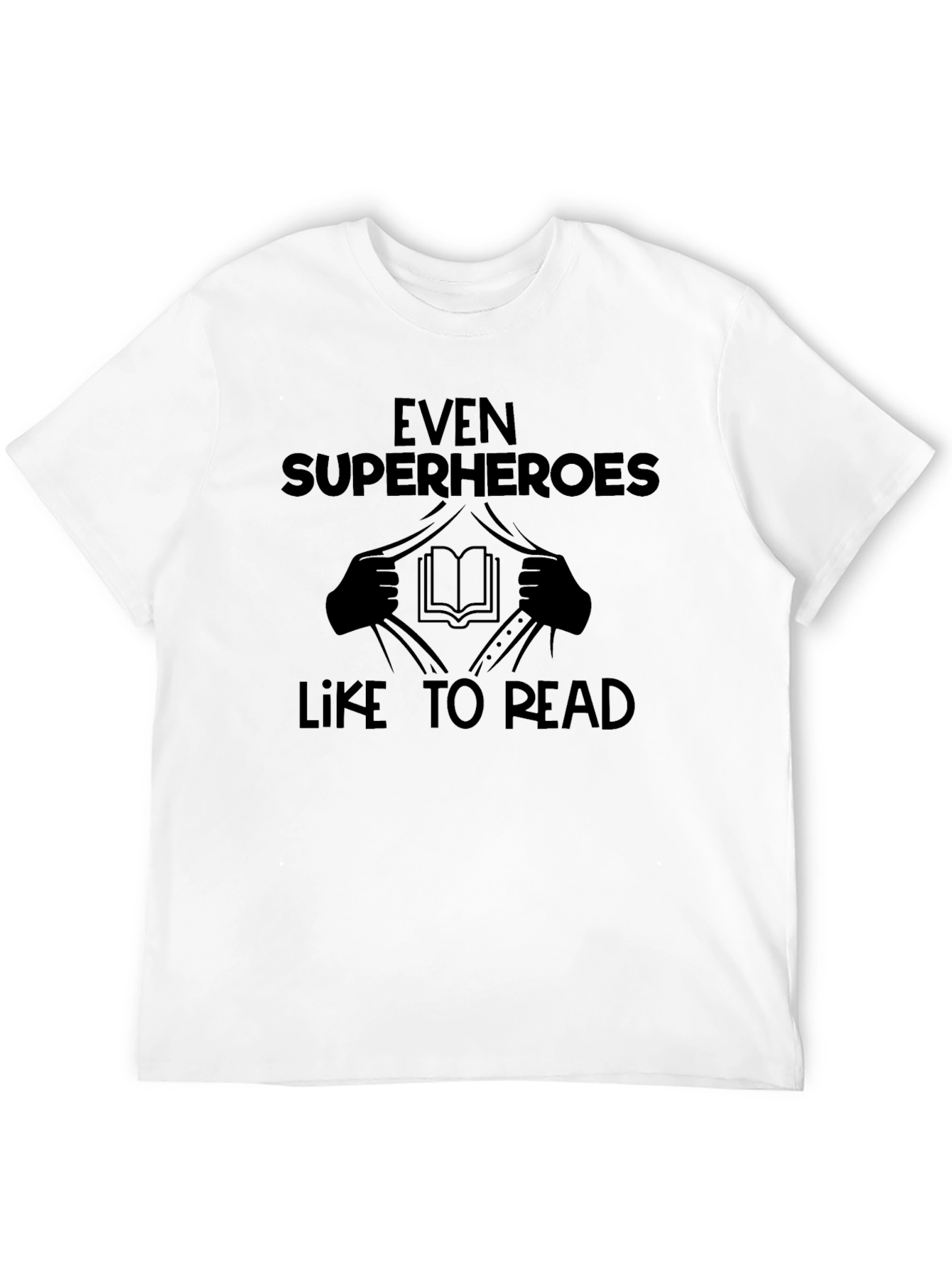 Superheroes Like to Read Black T-Shirt
